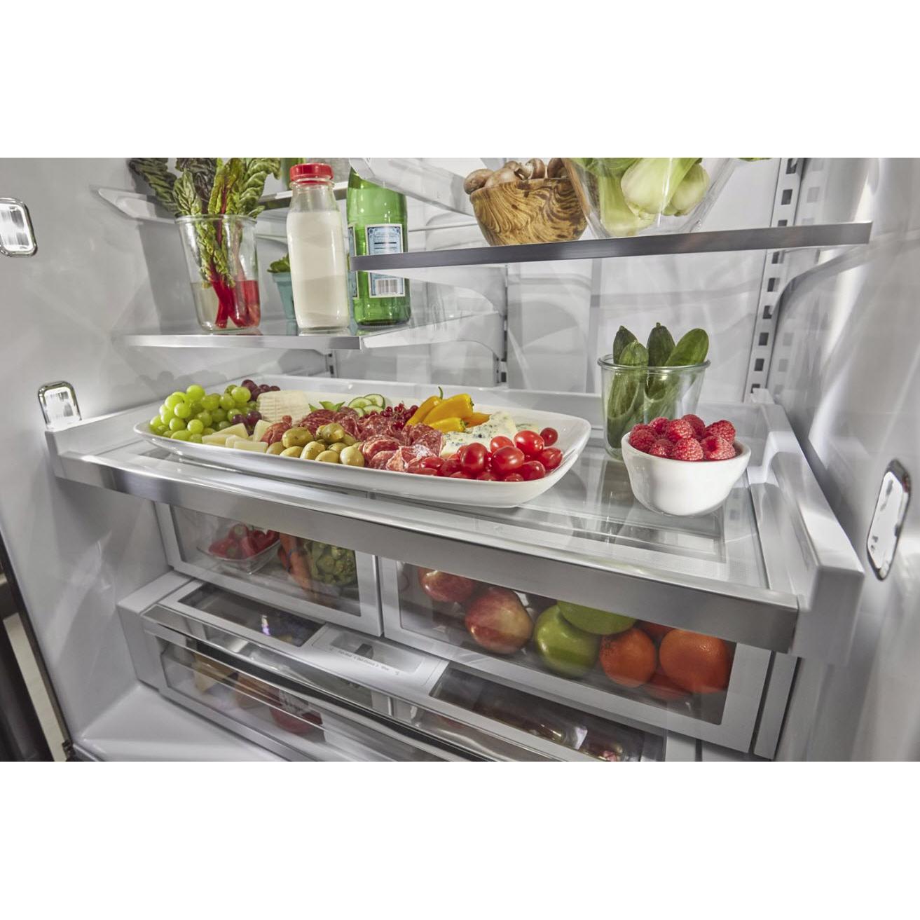  KitchenAid 36-inch, 26.8 cu. ft. Freestanding French Door 3-Door Refrigerator with Exterior Ice and Water Dispensing System KRFF507HBS IMAGE 6