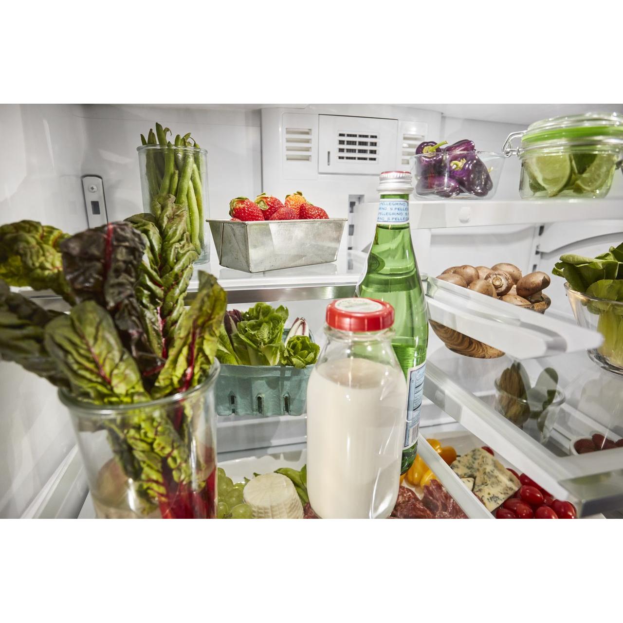  KitchenAid 36-inch, 26.8 cu. ft. Freestanding French Door 3-Door Refrigerator with Exterior Ice and Water Dispensing System KRFF507HBS IMAGE 9
