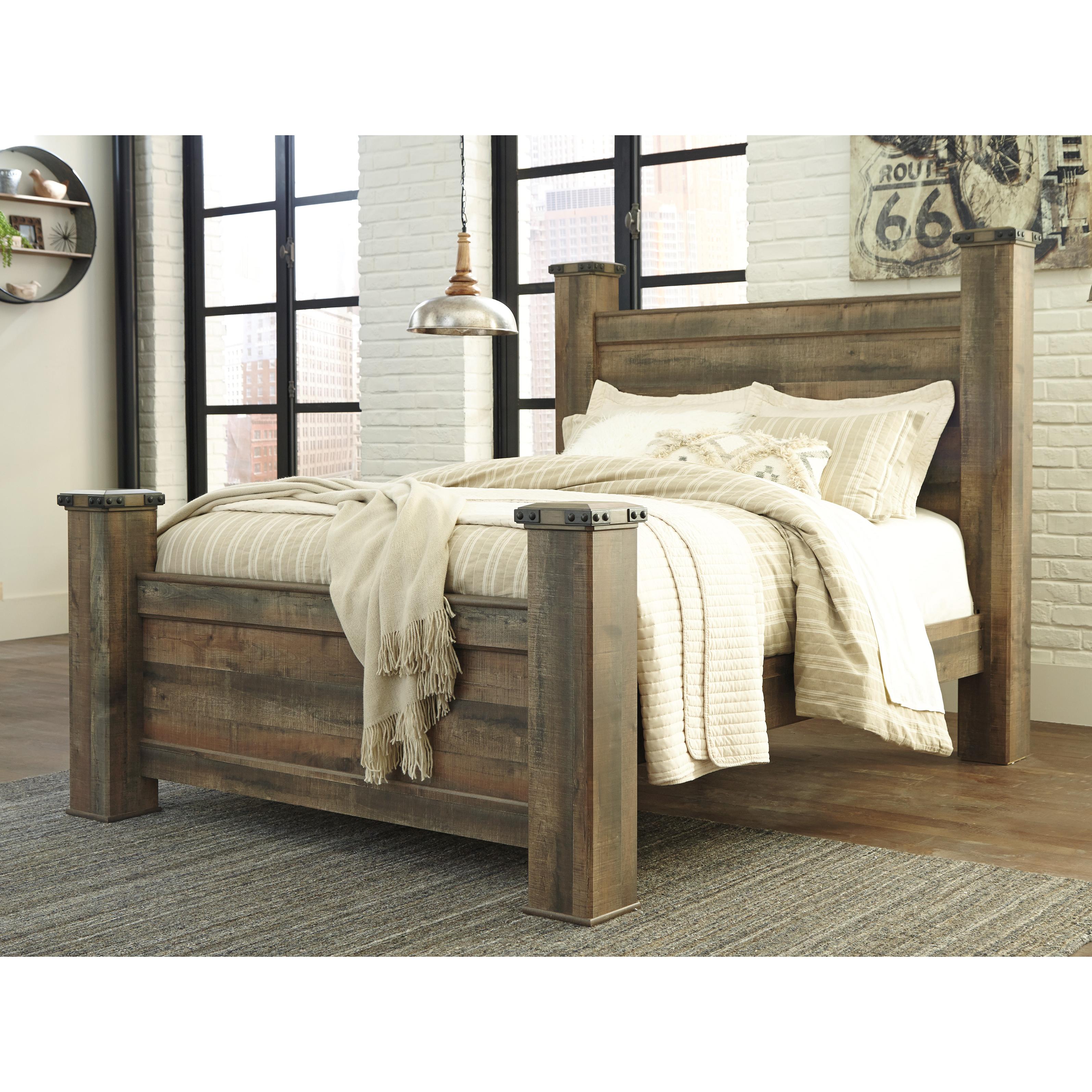  Signature Design by Ashley Trinell Queen Poster Bed B446-67/B446-64/B446-61/B446-98 IMAGE 2