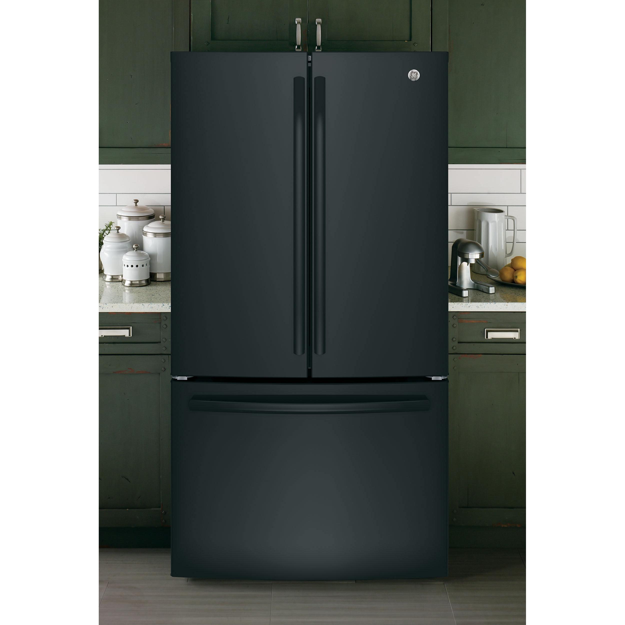  GE 36-inch, 27 cu.ft. Freestanding French 3-Door Refrigerator with Internal Water Dispenser GNE27JGMBB IMAGE 8