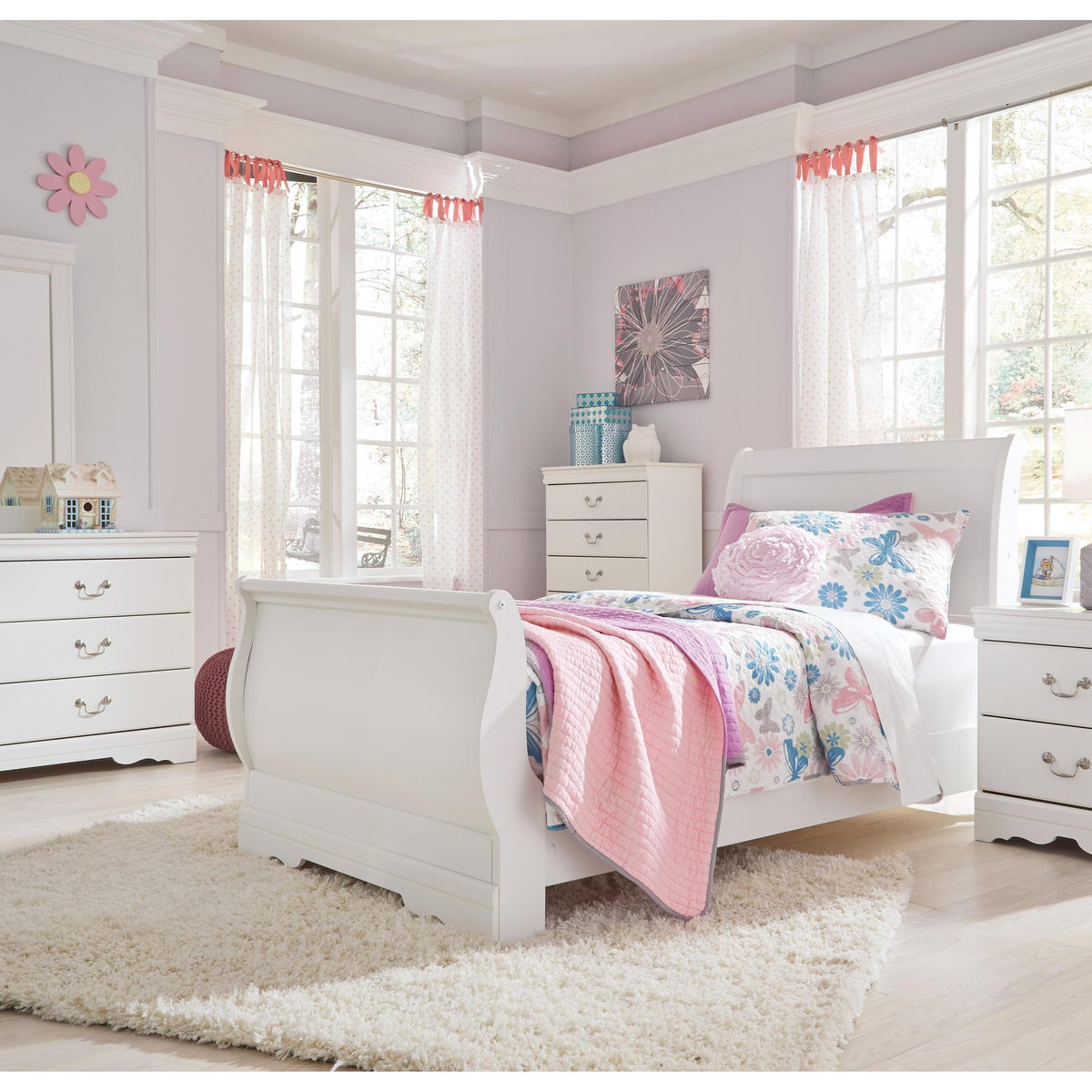  Signature Design by Ashley Anarasia B129B1 Twin Sleigh Bed IMAGE 3