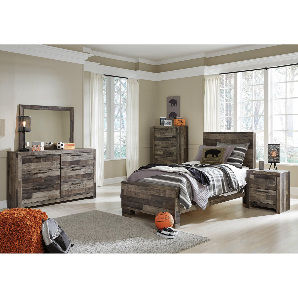  Benchcraft Derekson B200B2 Twin Panel Bed IMAGE 4