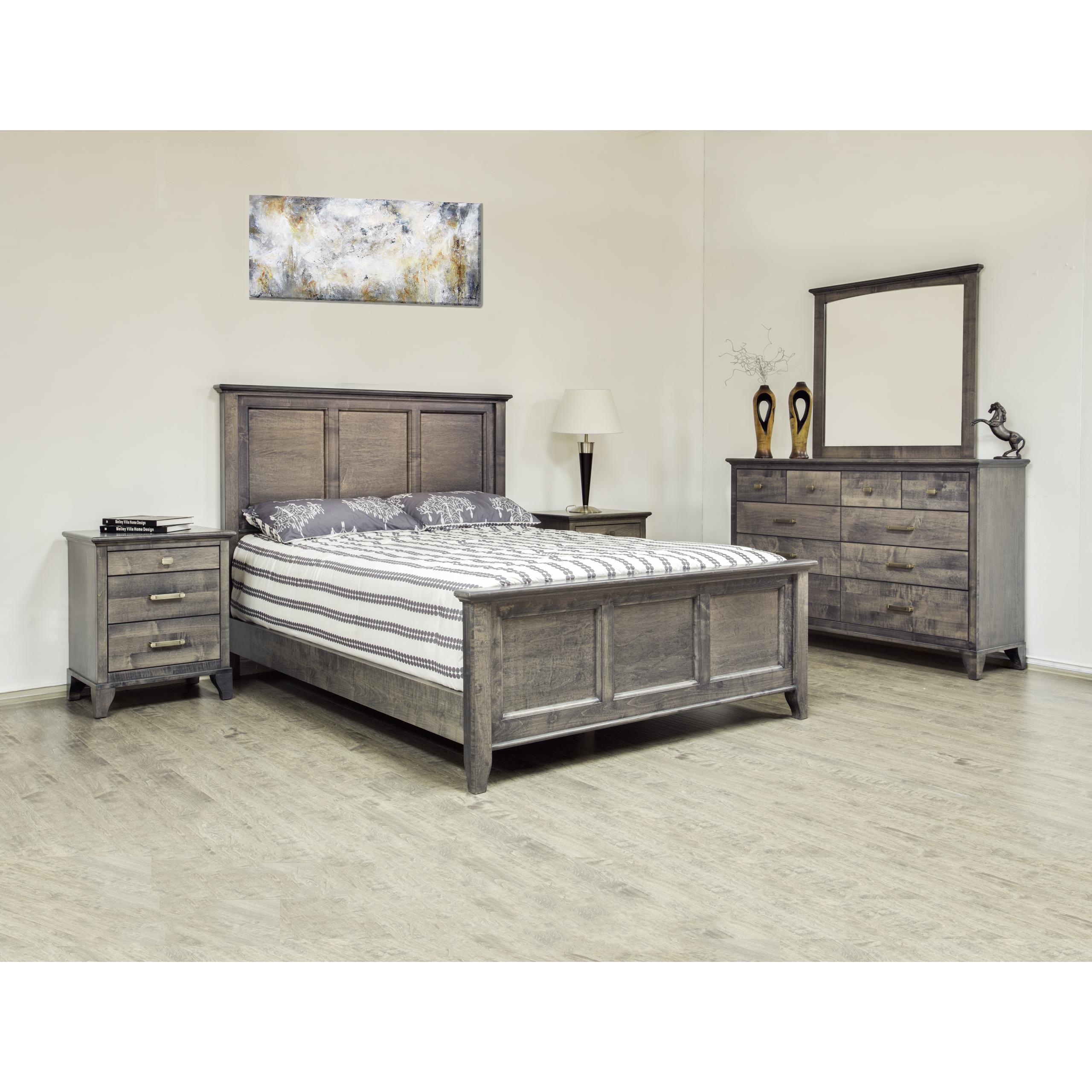  Mako Solid Wood Furniture Acer M-5800-Q Queen Panel Bed - Slate IMAGE 6
