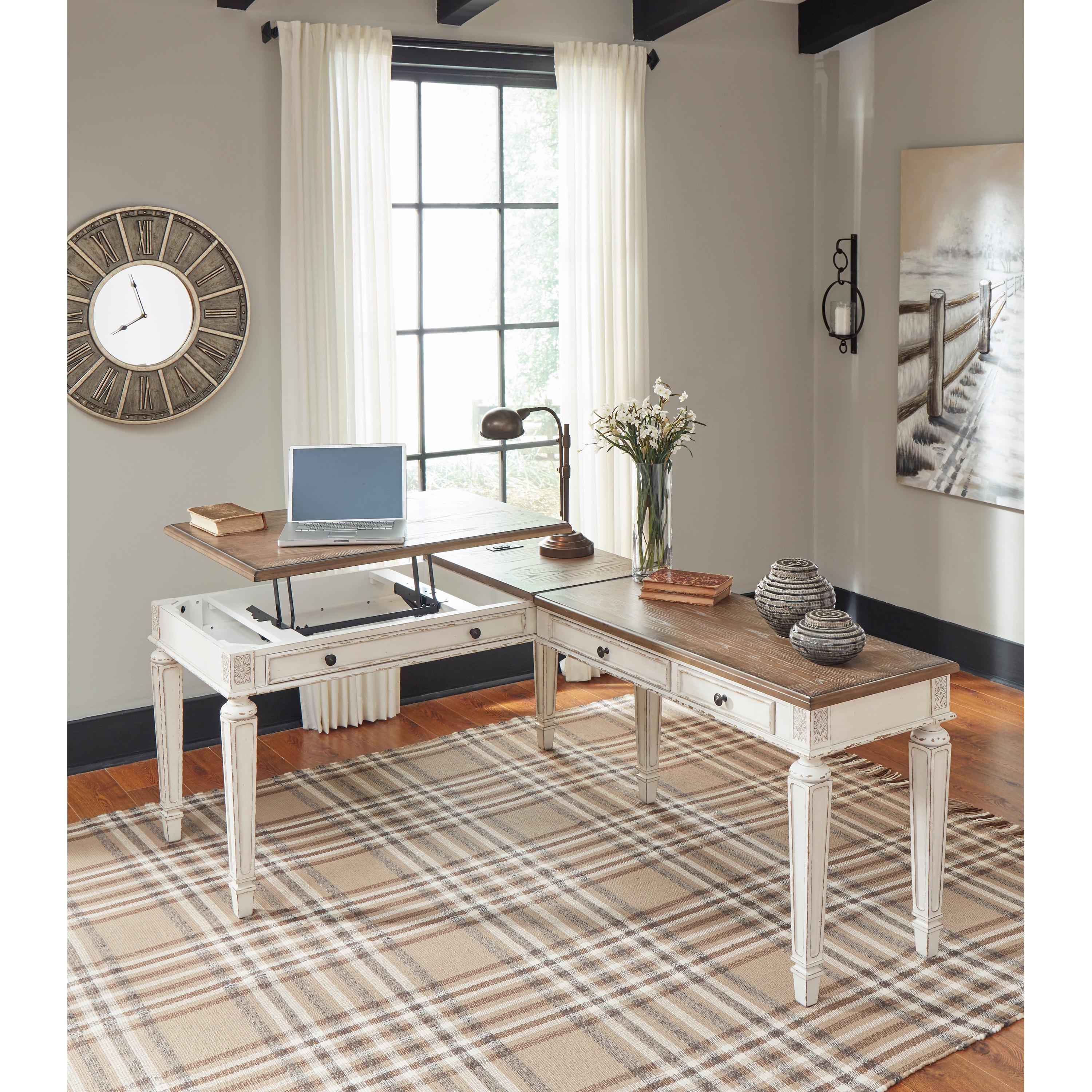  Signature Design by Ashley Realyn H743H2 2 pc Home Office Desk IMAGE 10