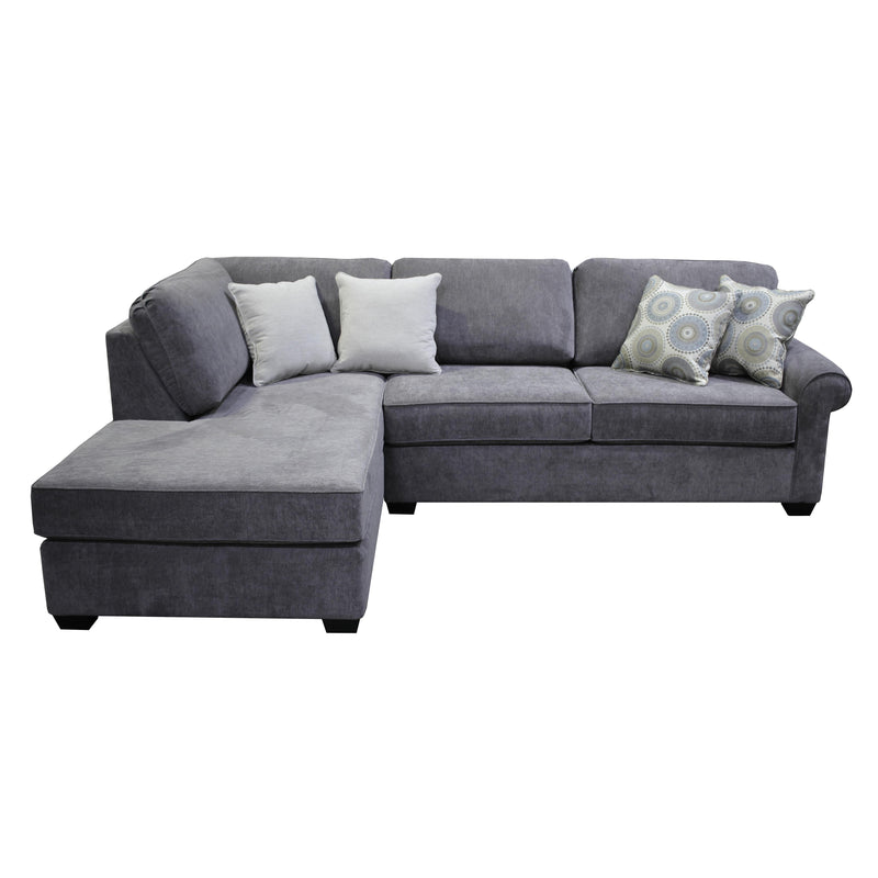 Elite Sofa Designs Valmont Fabric 2 pc Sectional Valmont 2 pc Sectional - Caprice Granite IMAGE 1