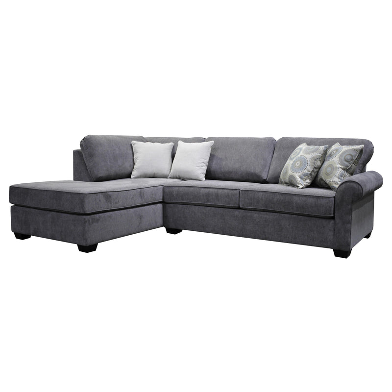 Elite Sofa Designs Valmont Fabric 2 pc Sectional Valmont 2 pc Sectional - Caprice Granite IMAGE 2