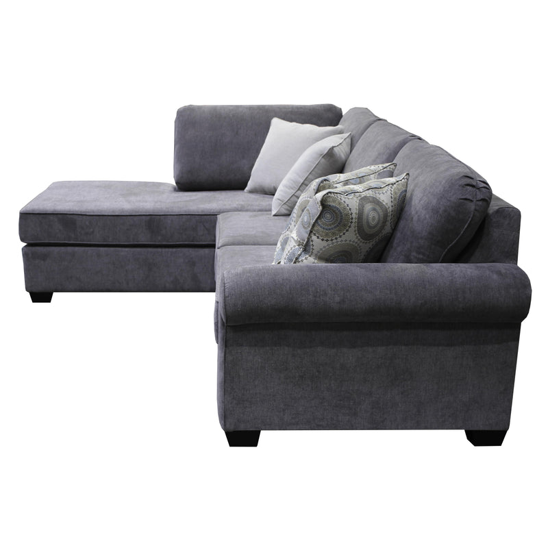 Elite Sofa Designs Valmont Fabric 2 pc Sectional Valmont 2 pc Sectional - Caprice Granite IMAGE 3
