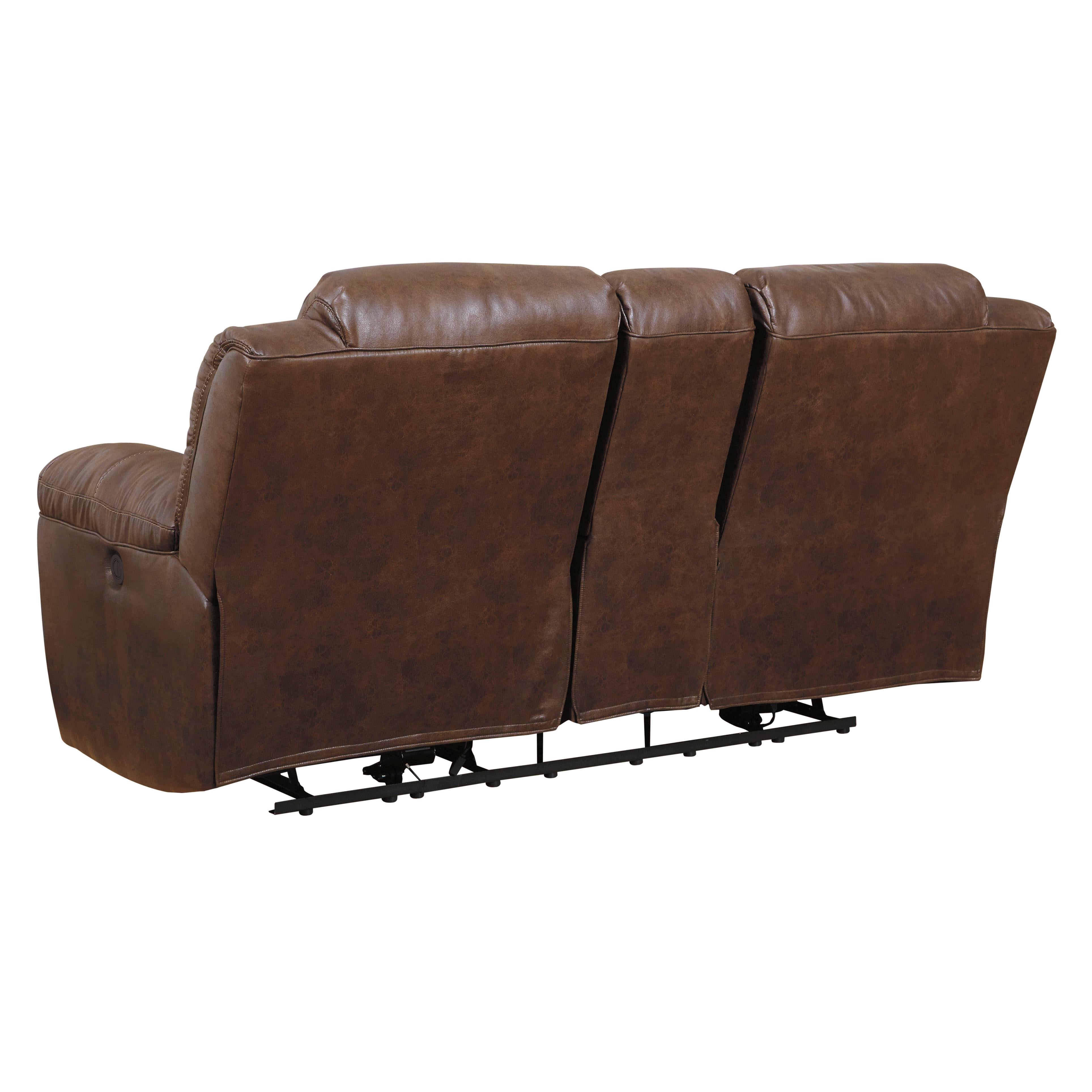  Signature Design by Ashley Stoneland Reclining Leather Look Loveseat with Console 3990494 IMAGE 3