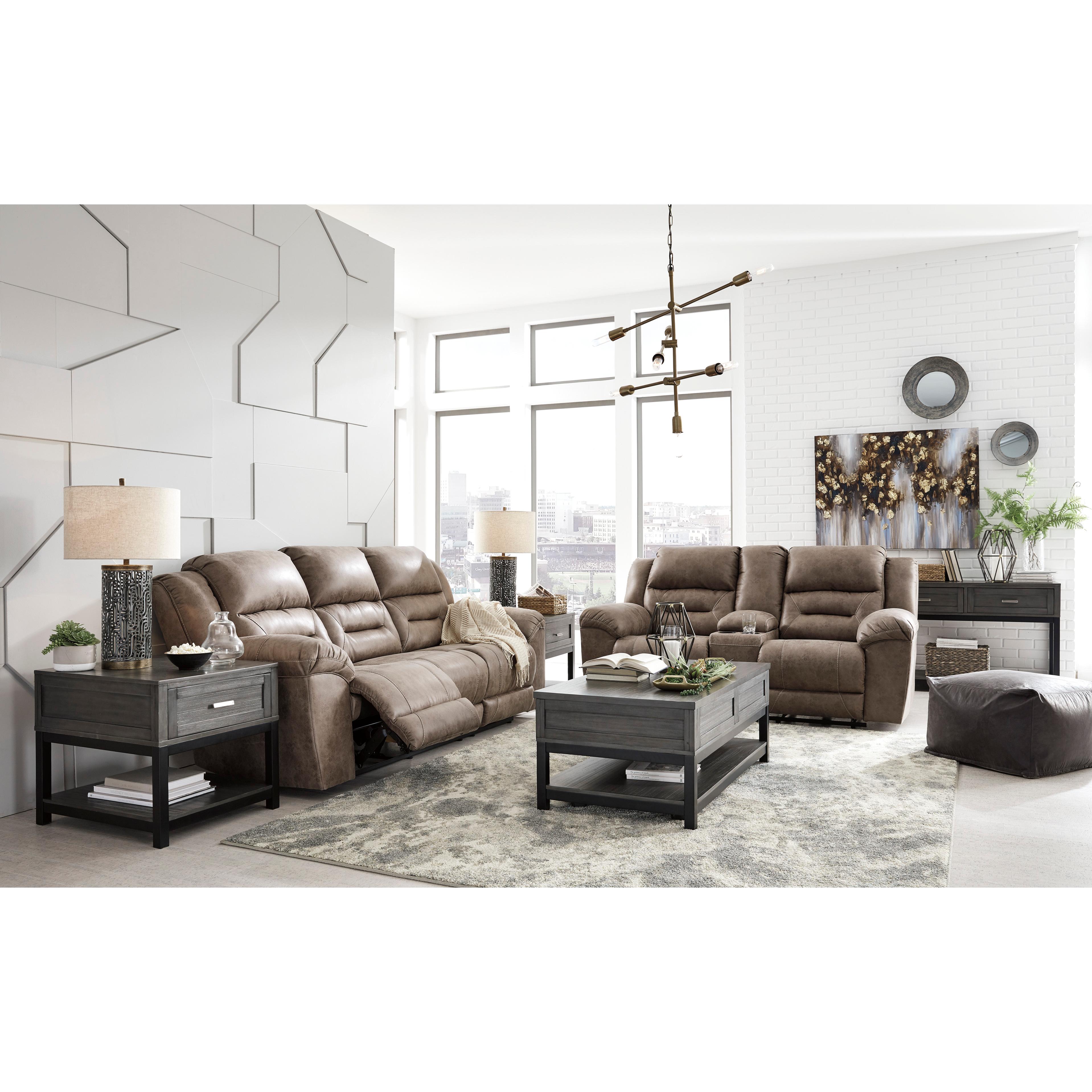  Signature Design by Ashley Stoneland Reclining Leather Look Sofa 3990588 IMAGE 7