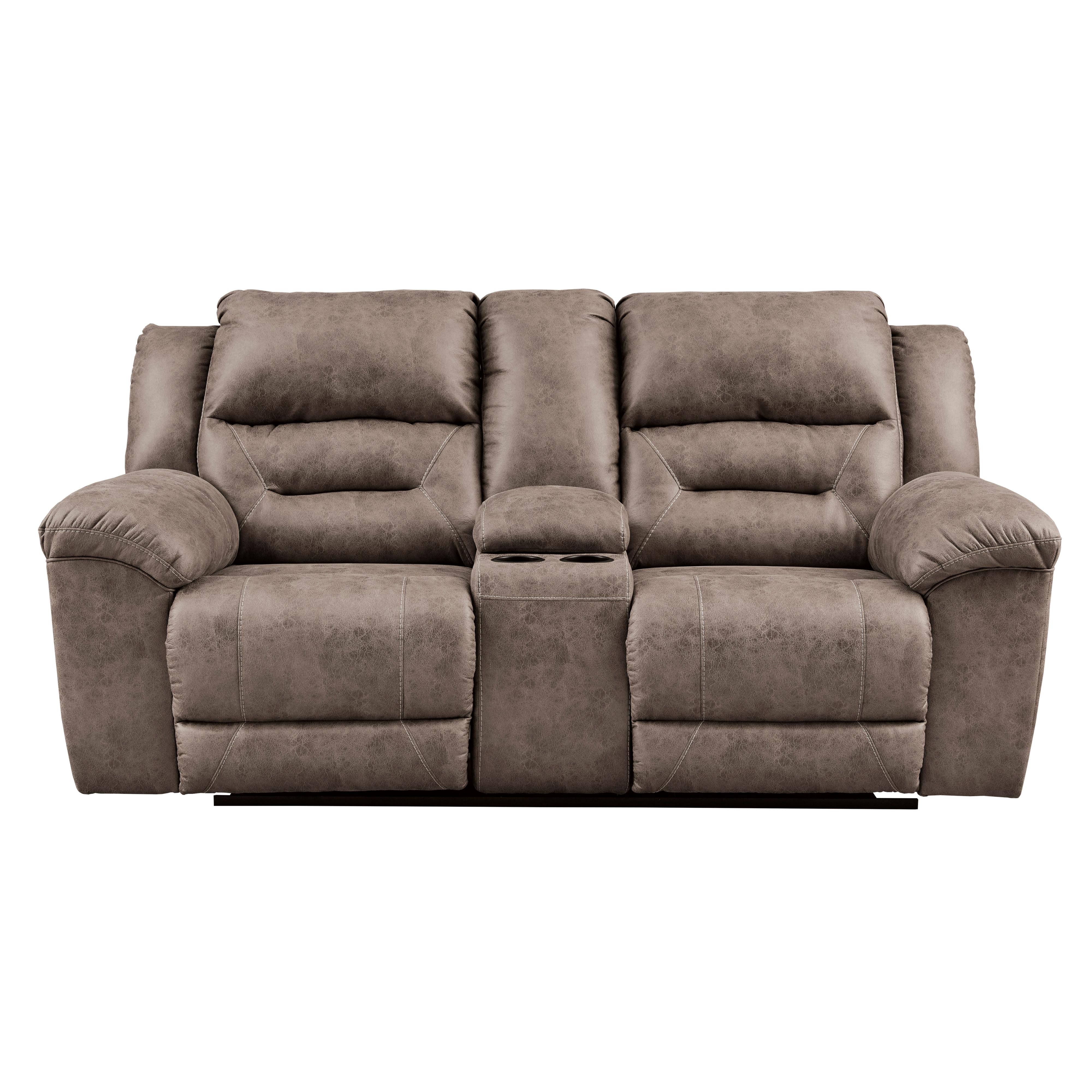  Signature Design by Ashley Stoneland Power Reclining Leather Look Loveseat with Console 3990596 IMAGE 1