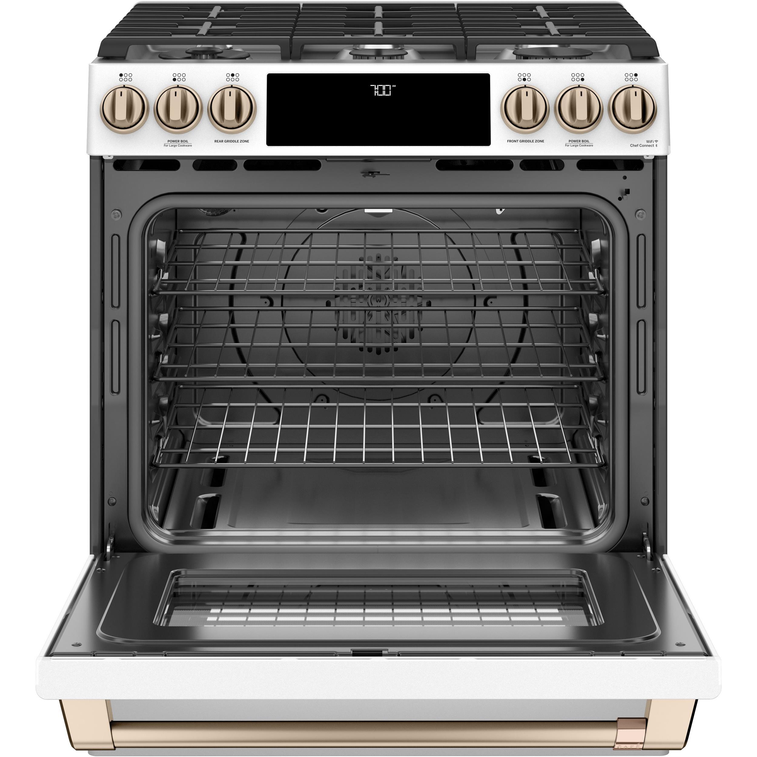  Café 30-inch Slide-in Gas Range with Convection Technology CCGS700P4MW2 IMAGE 2