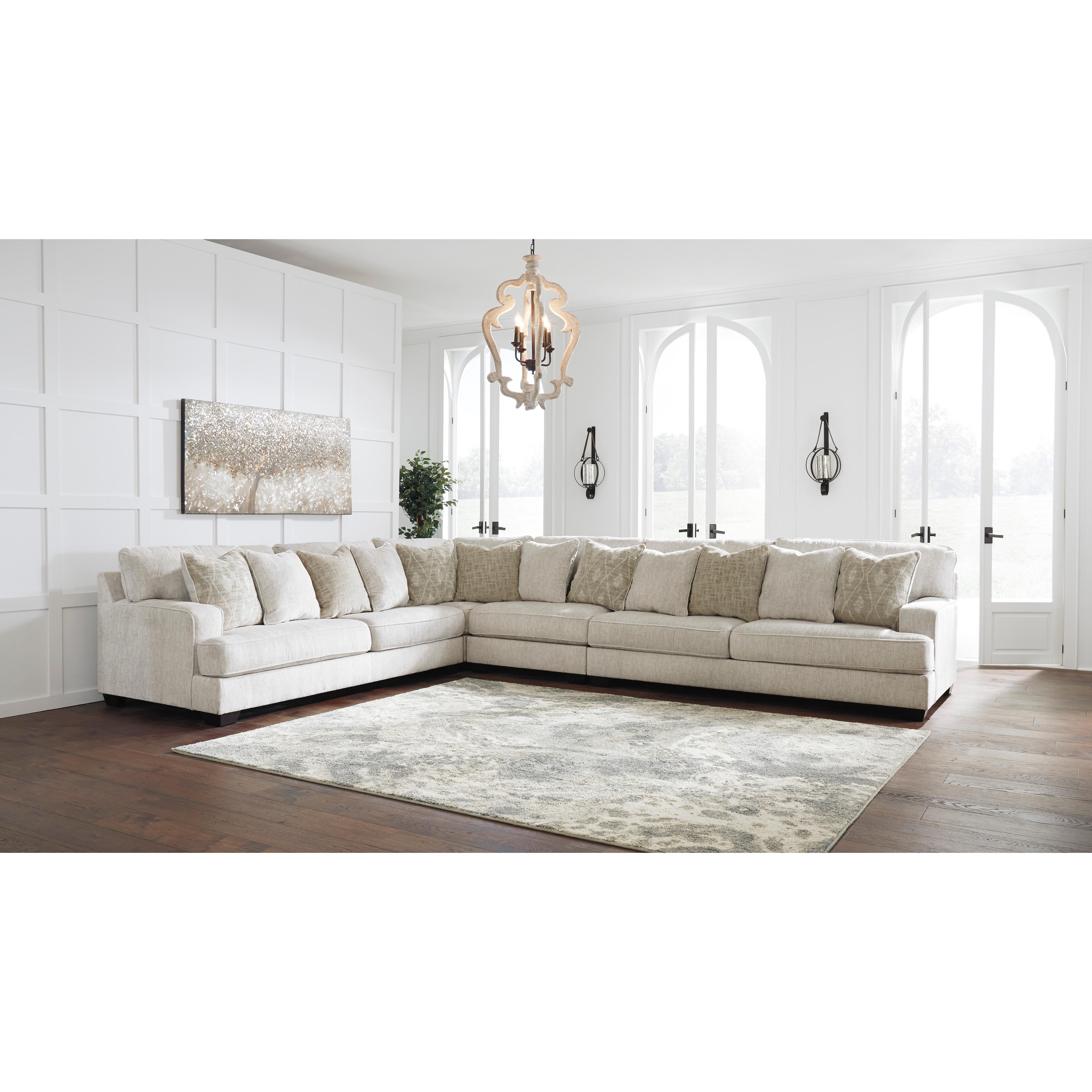  Signature Design by Ashley Rawcliffe Fabric 4 pc Sectional 1960466/1960477/1960446/1960467 IMAGE 2