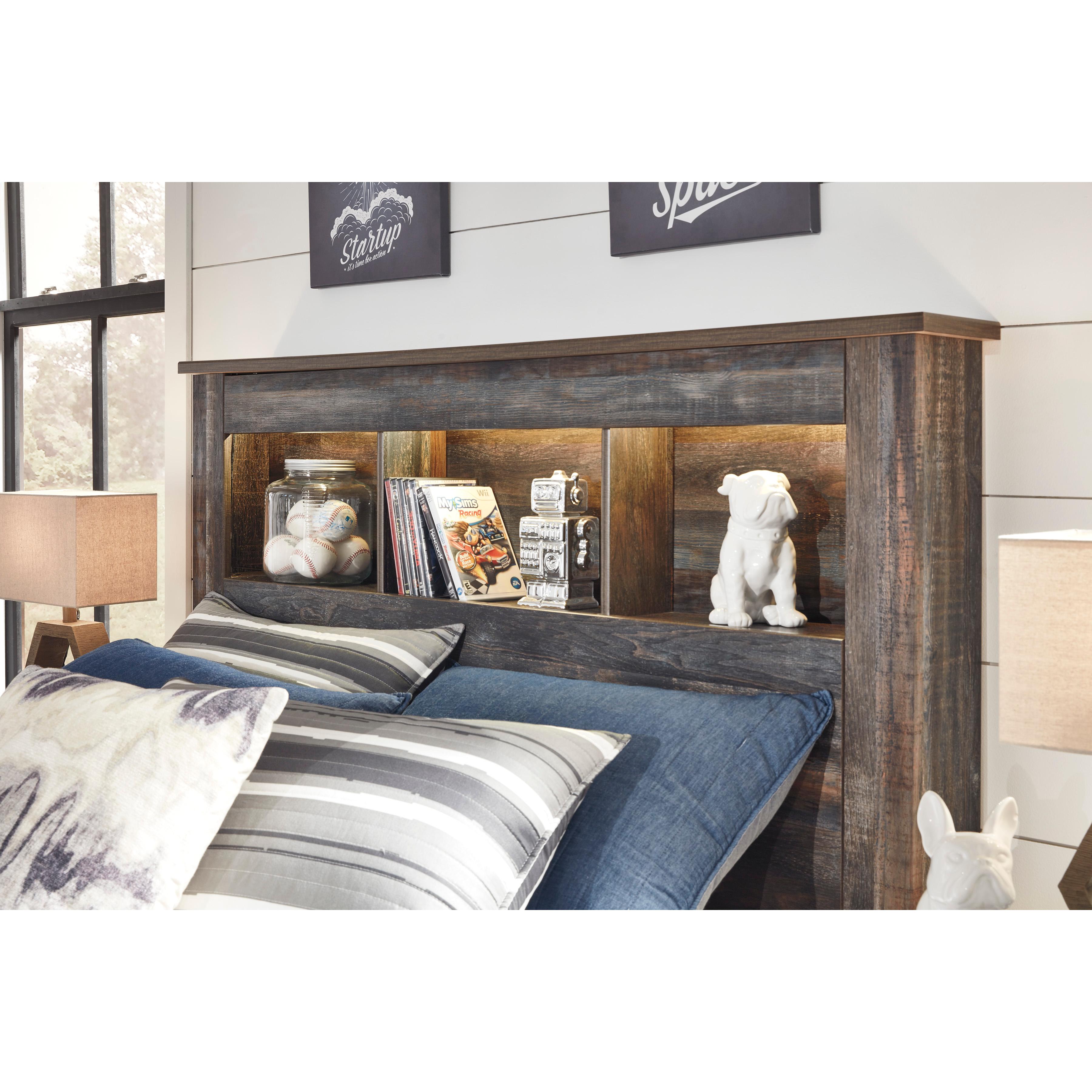  Signature Design by Ashley Drystan B211B44 Full Bookcase Bed with 2 Storage Drawers IMAGE 3