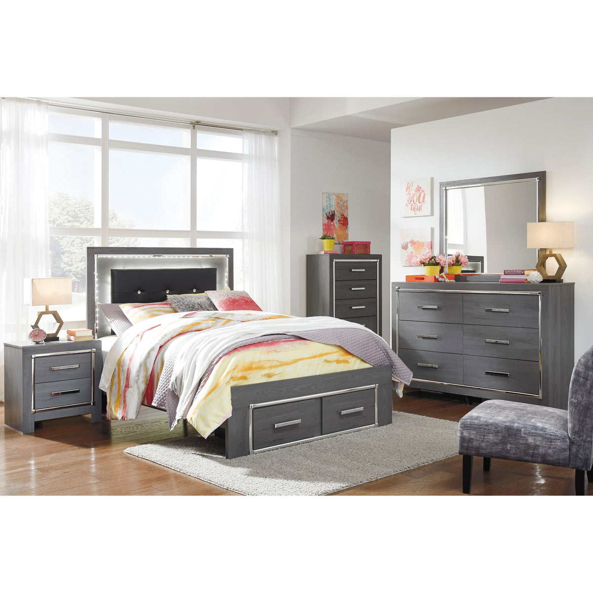  Signature Design by Ashley Lodanna B214B5 Full Panel Bed with 2 Storage Drawers IMAGE 7