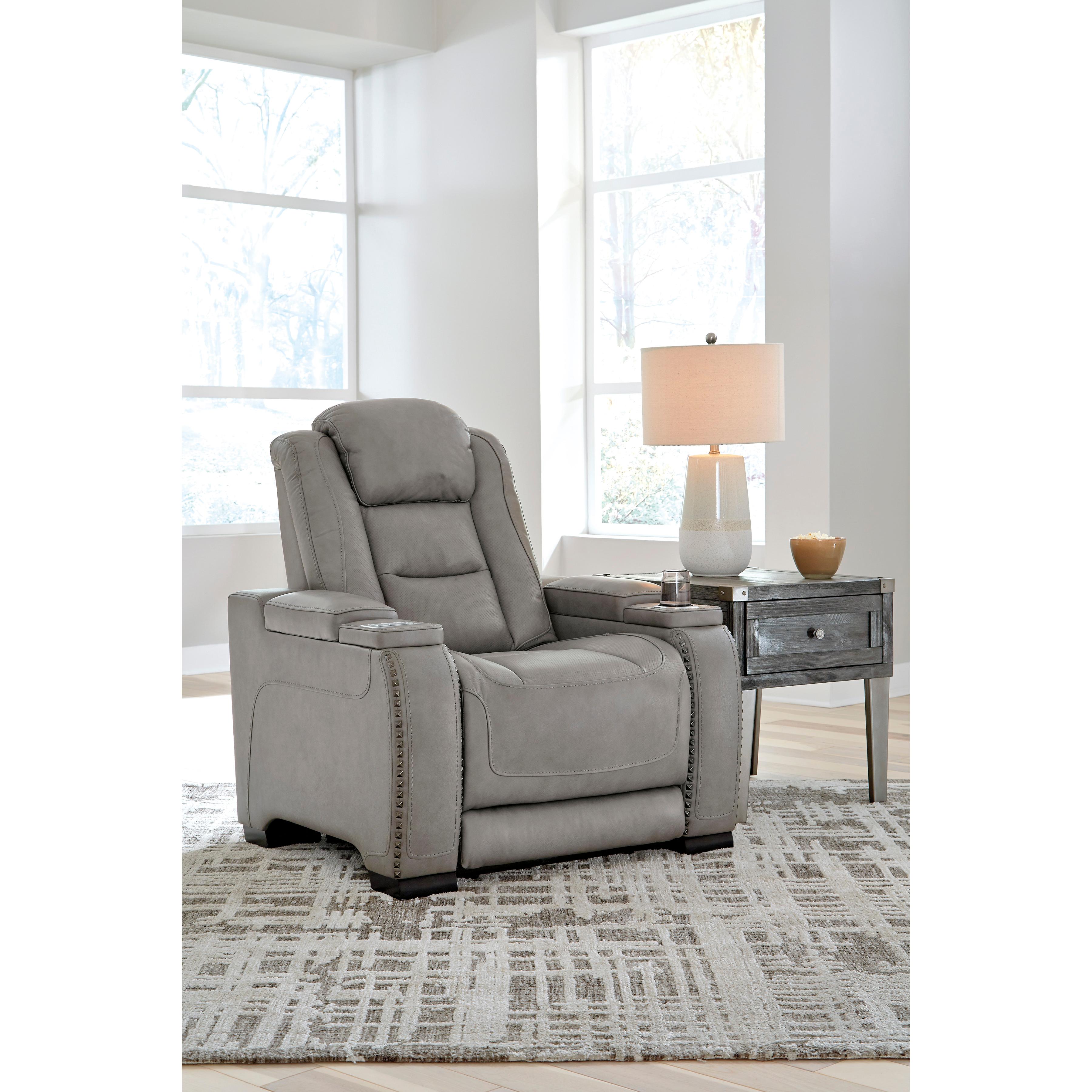  Signature Design by Ashley The Man-Den U8530513 Power Recliner with Adjustable Headrest IMAGE 10