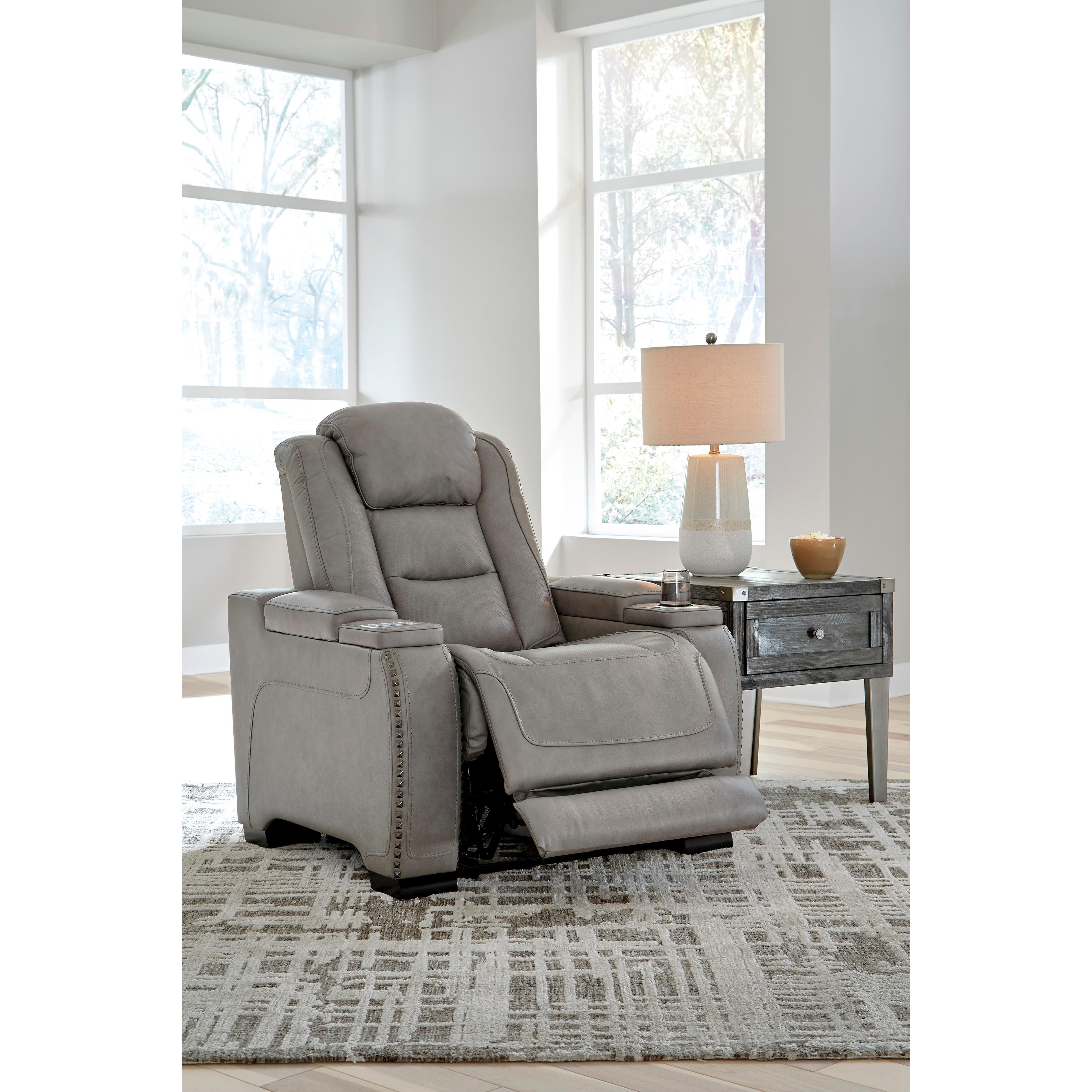  Signature Design by Ashley The Man-Den U8530513 Power Recliner with Adjustable Headrest IMAGE 11