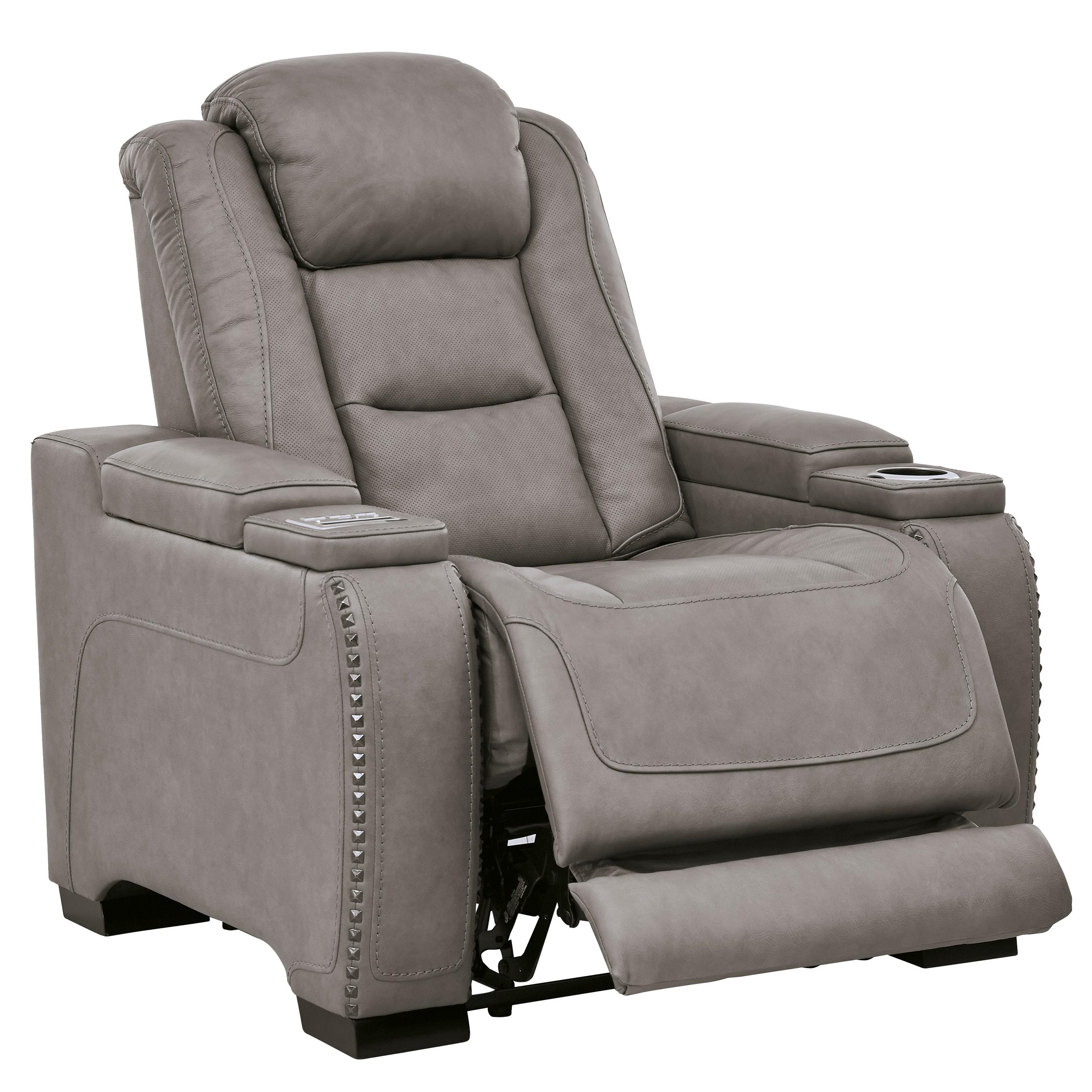  Signature Design by Ashley The Man-Den U8530513 Power Recliner with Adjustable Headrest IMAGE 2