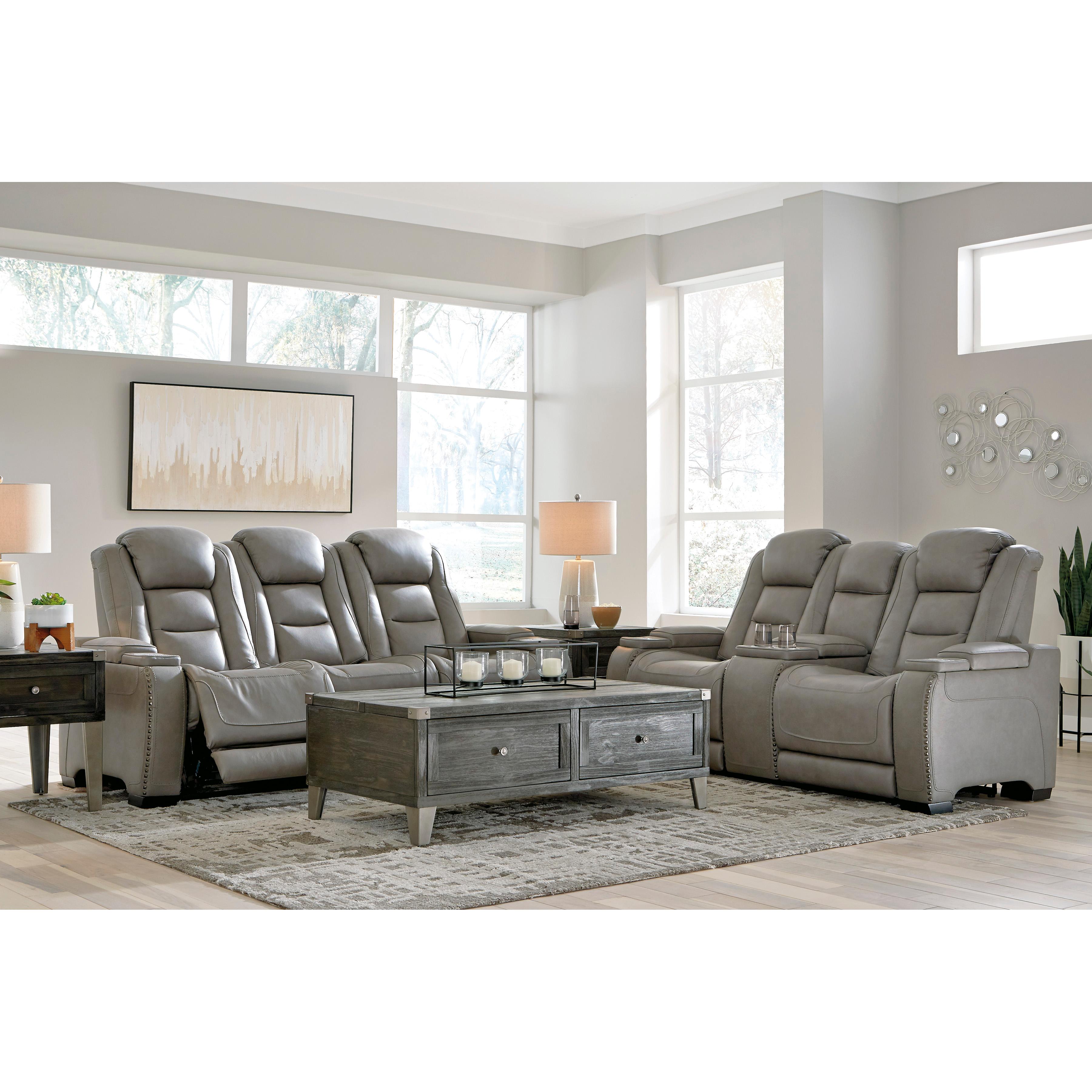  Signature Design by Ashley The Man-Den U8530515 Power Reclining Sofa with Adjustable Headrest IMAGE 14