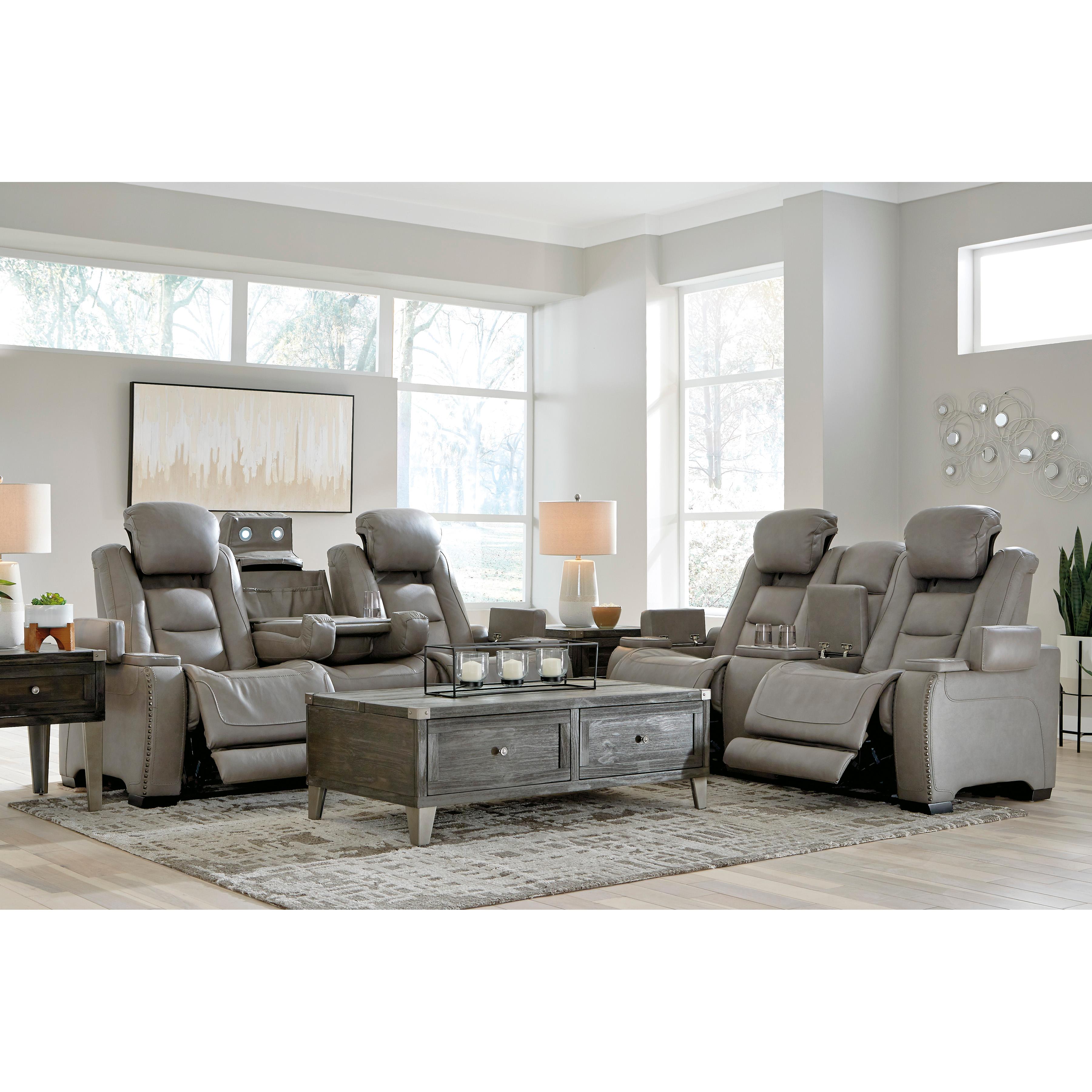  Signature Design by Ashley The Man-Den U8530515 Power Reclining Sofa with Adjustable Headrest IMAGE 15