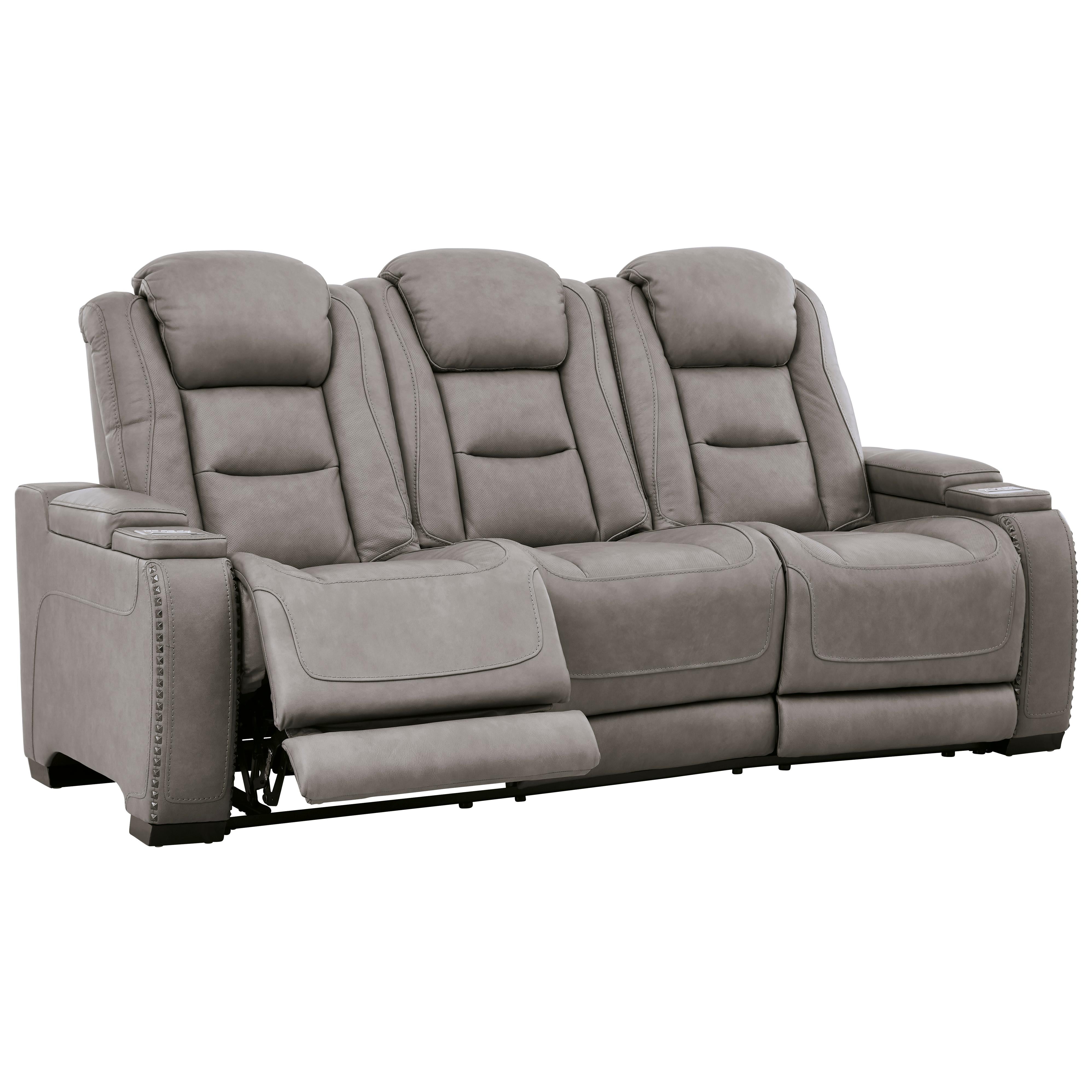  Signature Design by Ashley The Man-Den U8530515 Power Reclining Sofa with Adjustable Headrest IMAGE 2