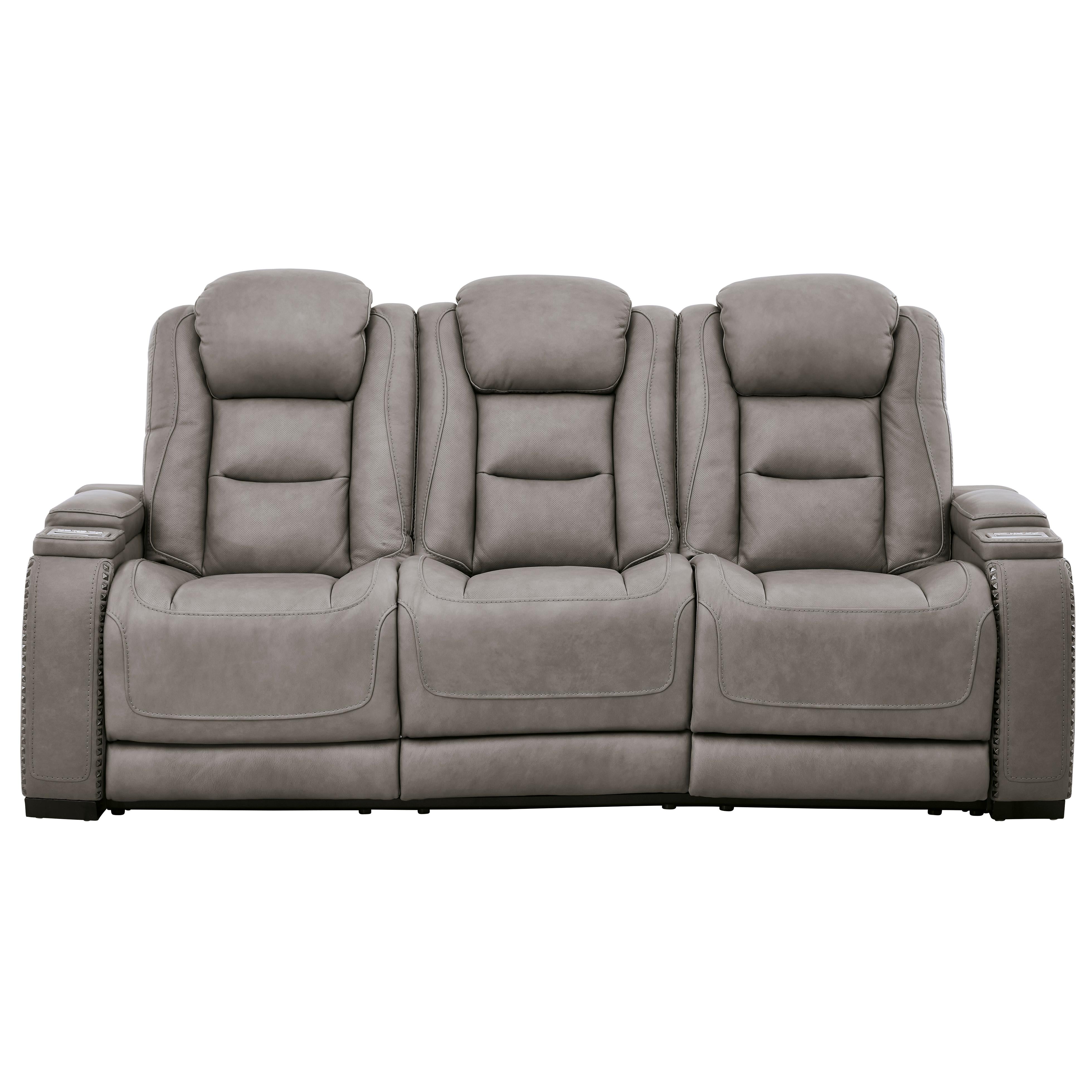  Signature Design by Ashley The Man-Den U8530515 Power Reclining Sofa with Adjustable Headrest IMAGE 3