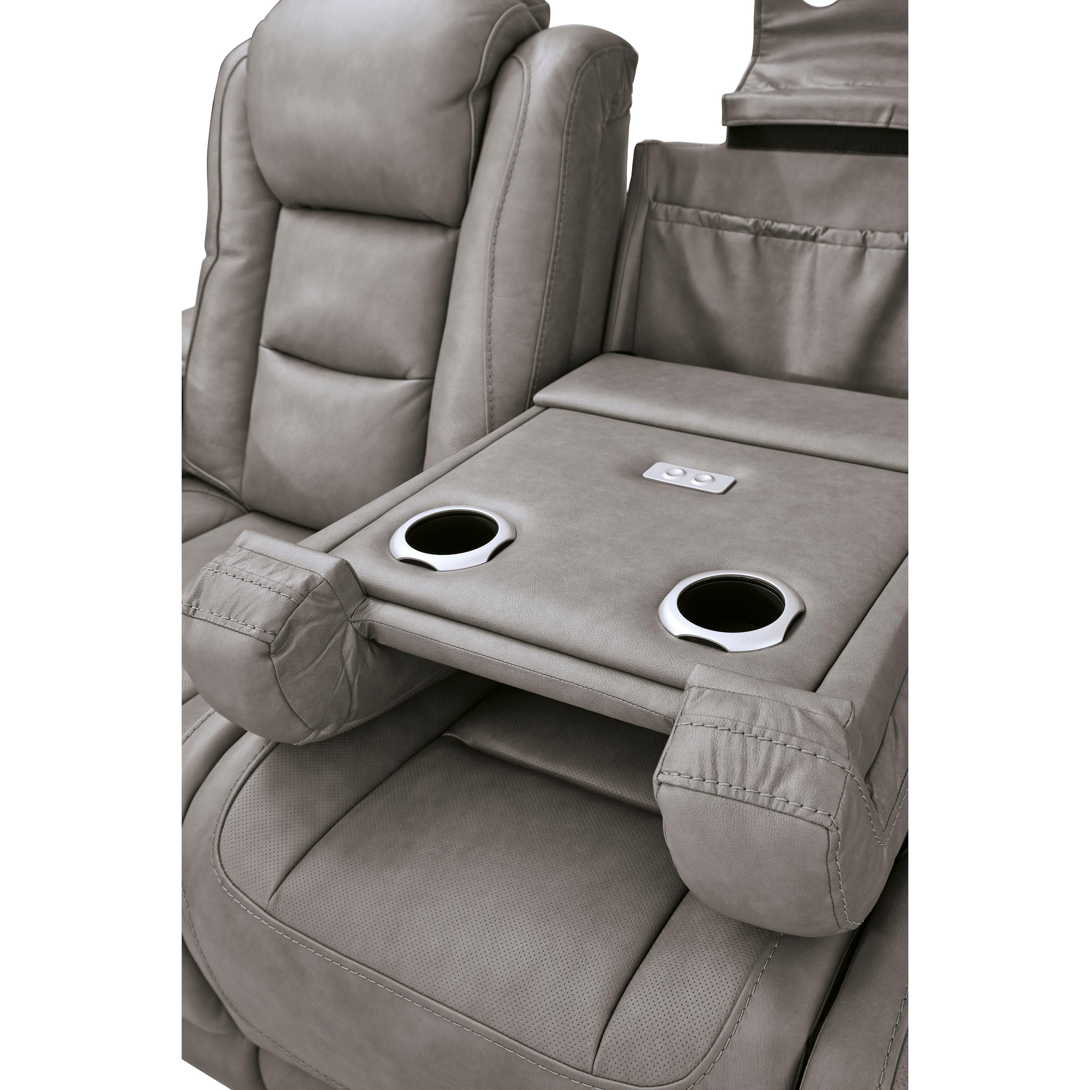  Signature Design by Ashley The Man-Den U8530515 Power Reclining Sofa with Adjustable Headrest IMAGE 8