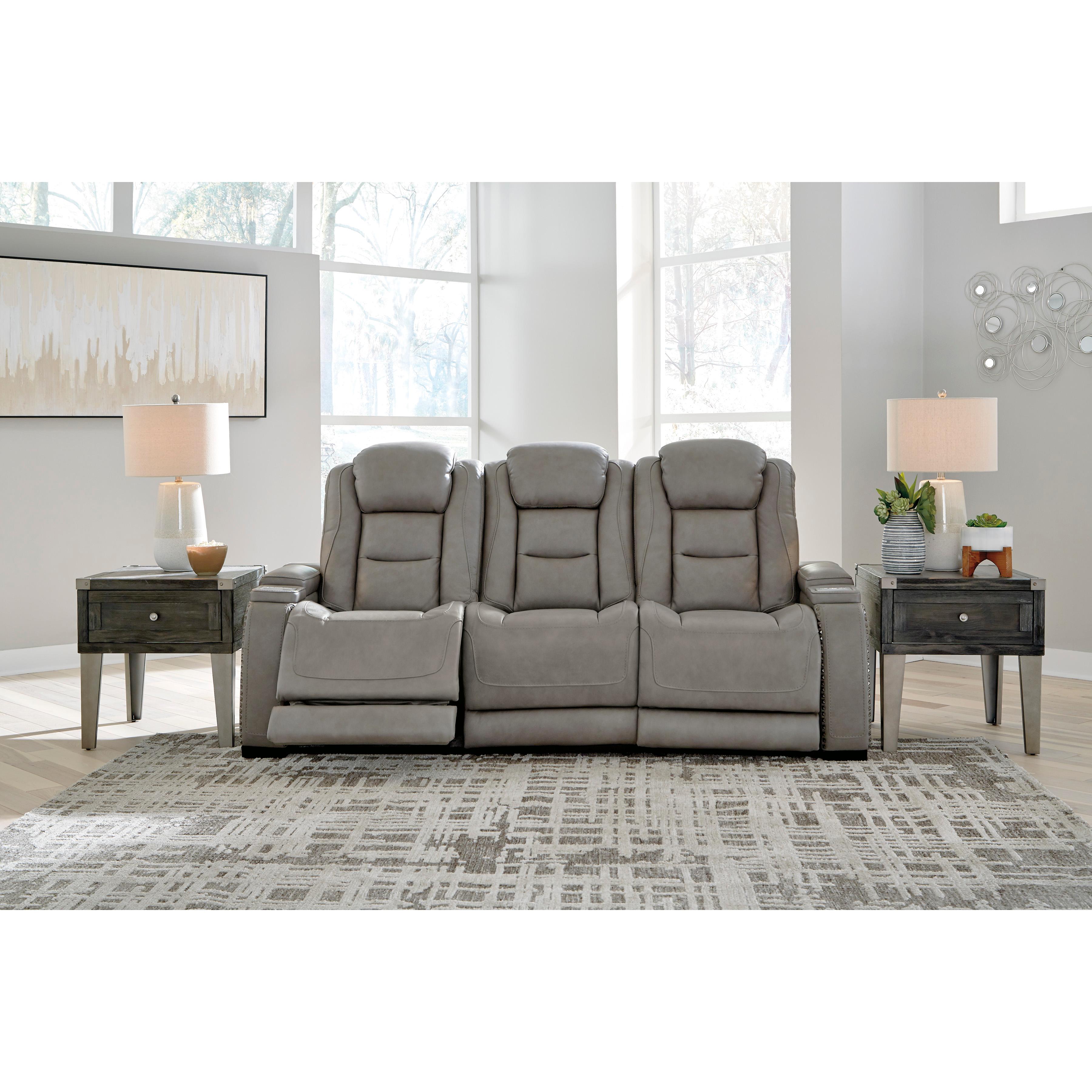  Signature Design by Ashley The Man-Den U8530515 Power Reclining Sofa with Adjustable Headrest IMAGE 9