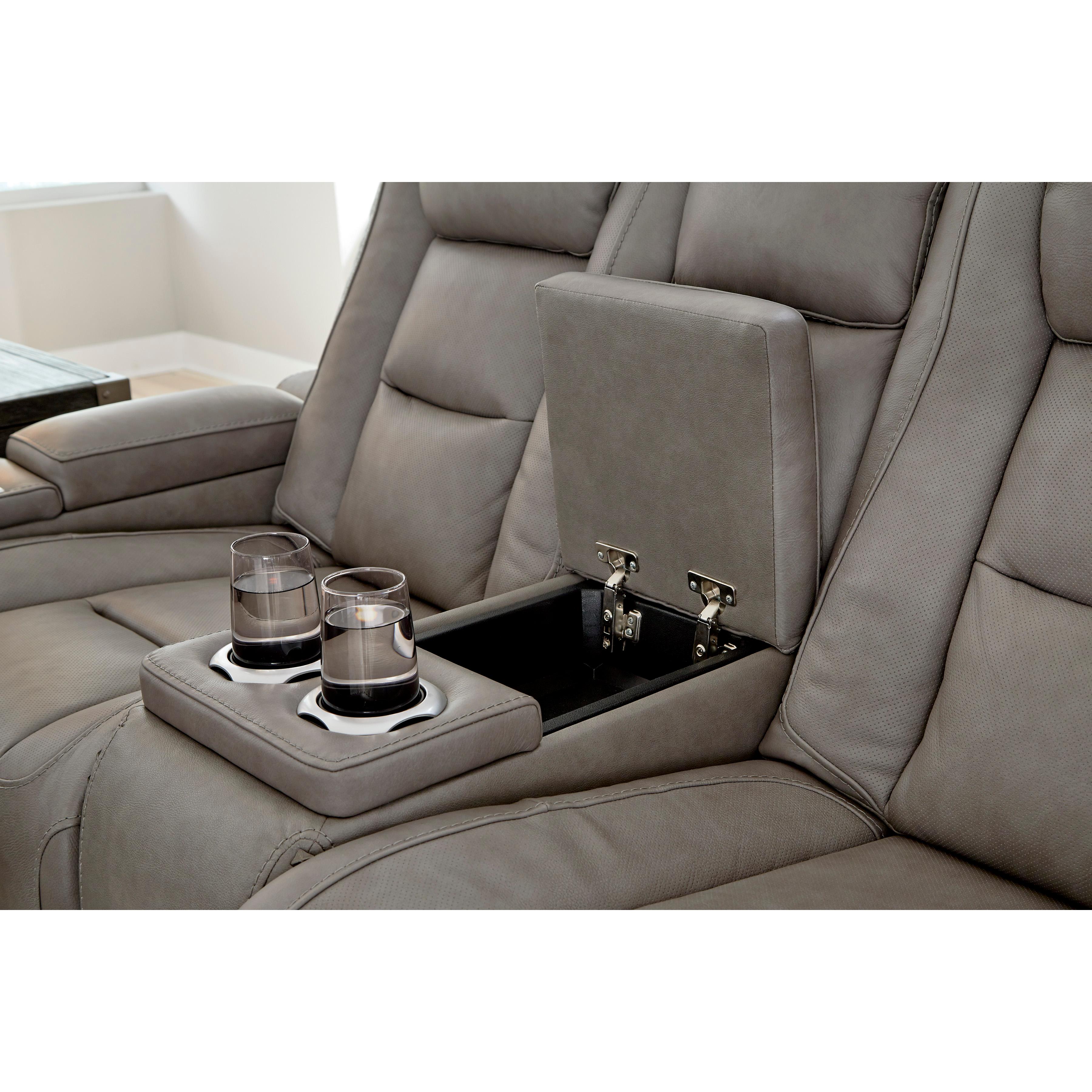  Signature Design by Ashley The Man-Den U8530518 Power Reclining Loveseat with Console and Adjustable Headrest IMAGE 8