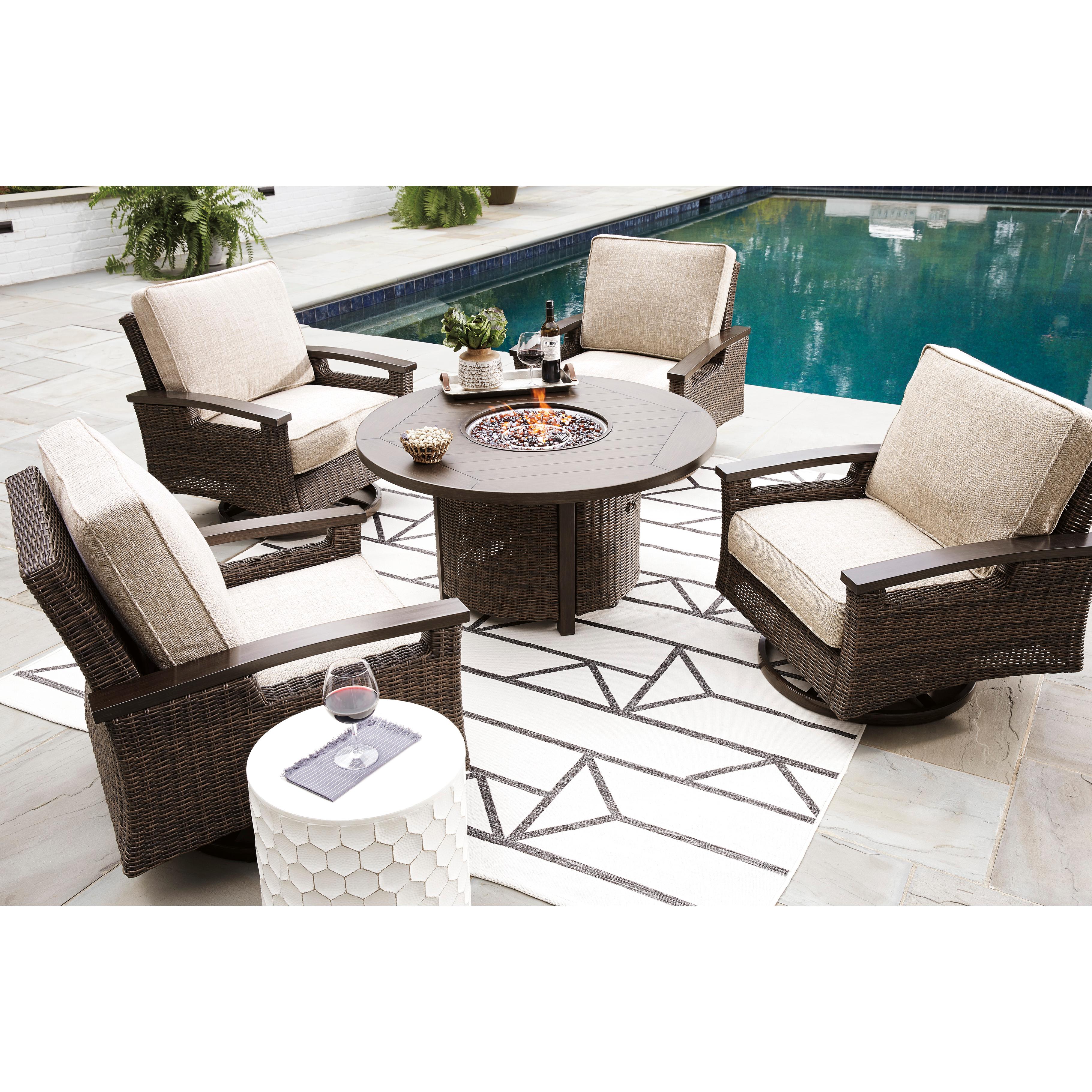 Signature Design by Ashley Paradise Trail P750-776 Round Fire Pit Table IMAGE 11