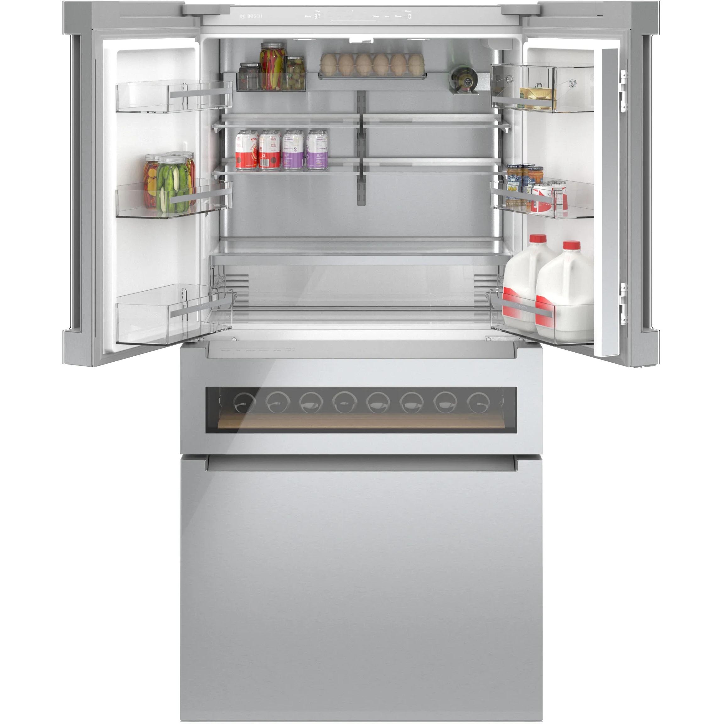  Bosch 36-inch, 20.5 cu.ft. Counter Depth French 4-Door Refrigerator with FlexBar™ B36CL81ENG IMAGE 3