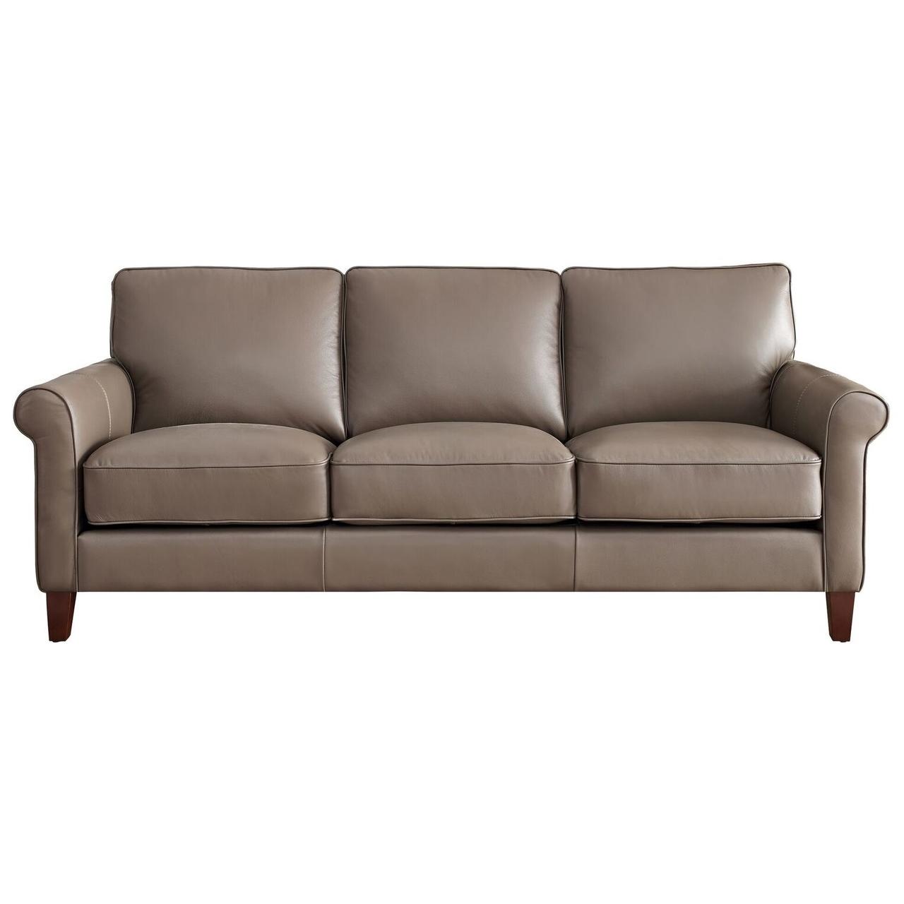 Amax Leather New London 6671-30-2518 Sofa - Bedford Taupe IMAGE 1