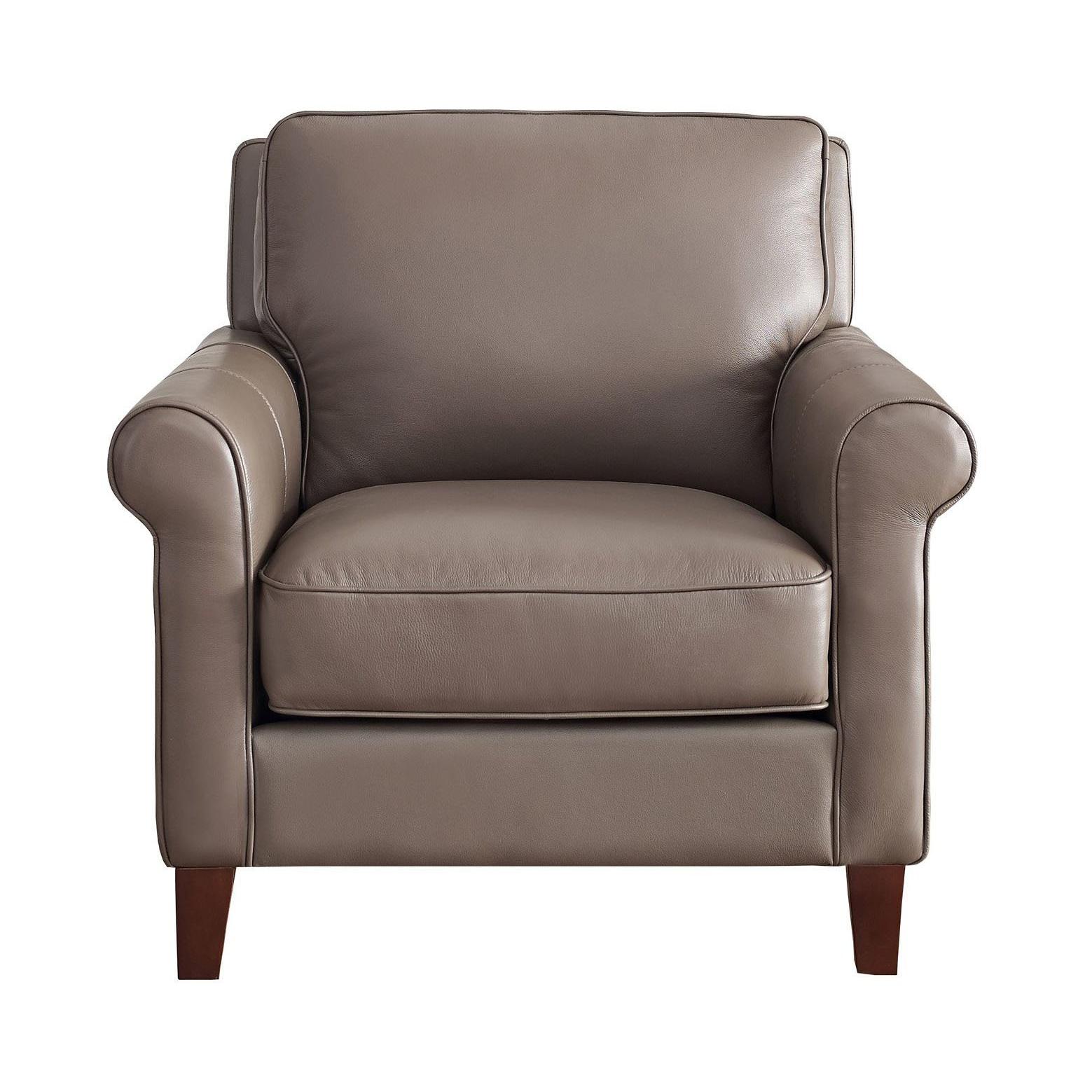  Amax Leather New London 6671-10-2518 Chair - Bedford Taupe IMAGE 1