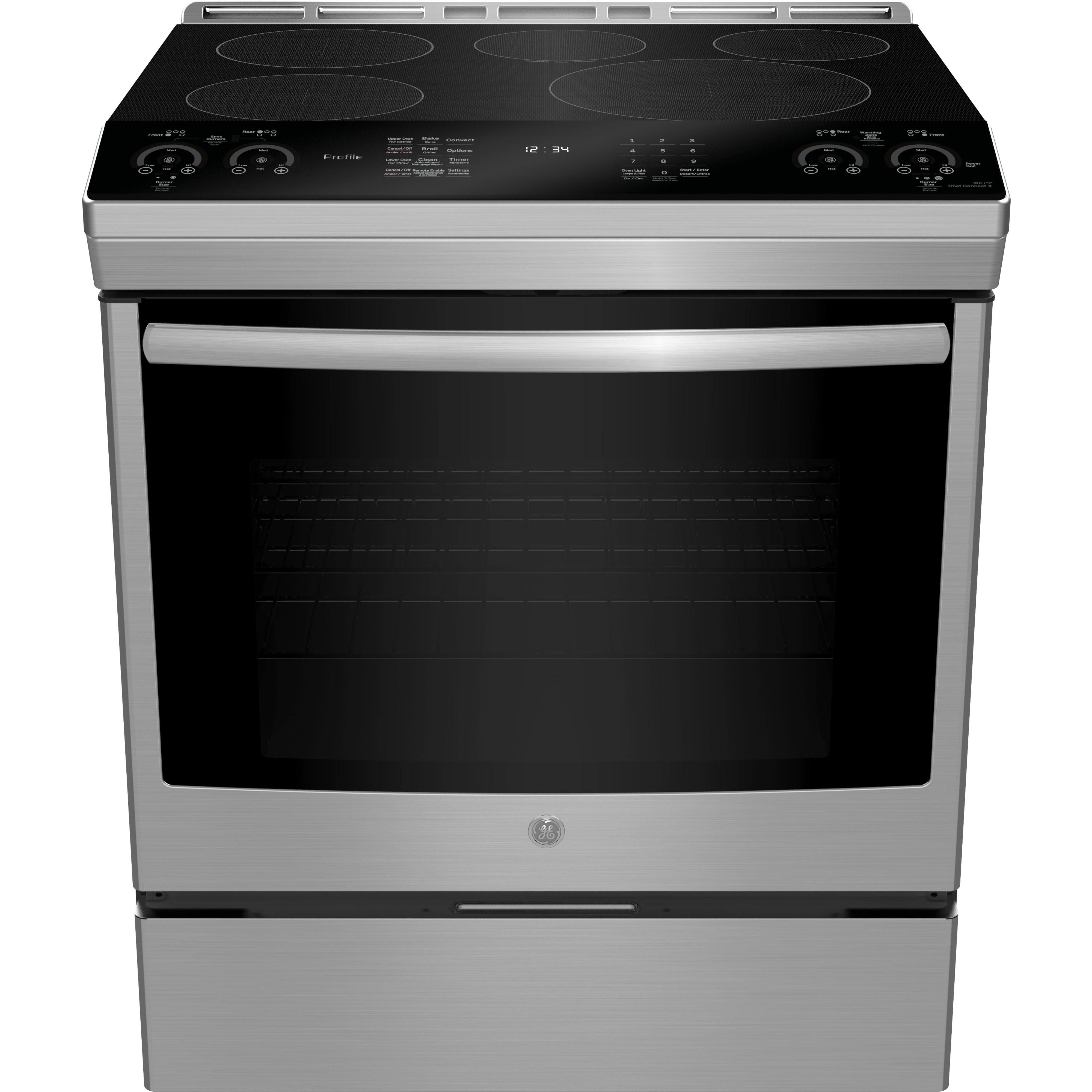  GE Profile 30-inch Slide-in Electric Induction Range with True European Convection Technology PCHS920YMFS IMAGE 1