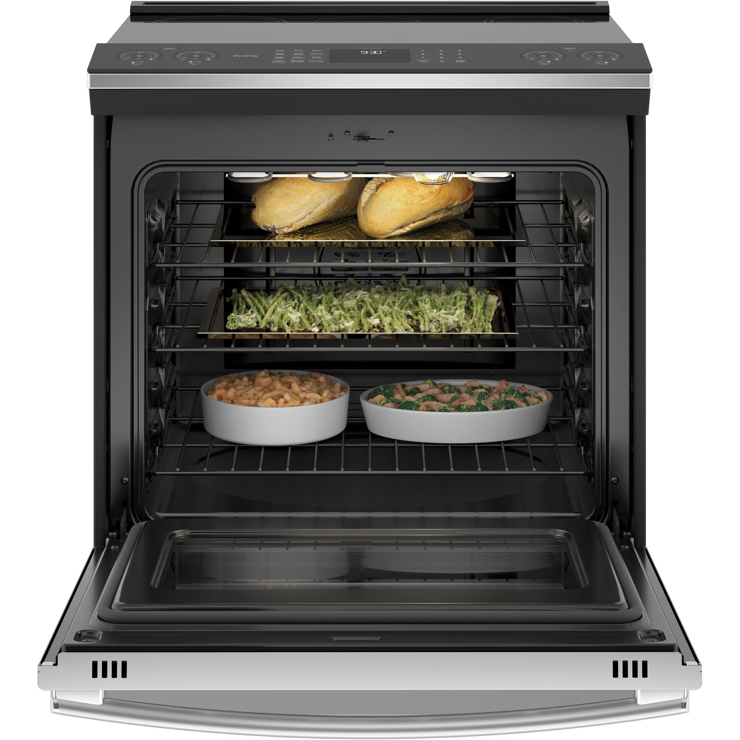  GE Profile 30-inch Slide-in Electric Induction Range with True European Convection Technology PCHS920YMFS IMAGE 3