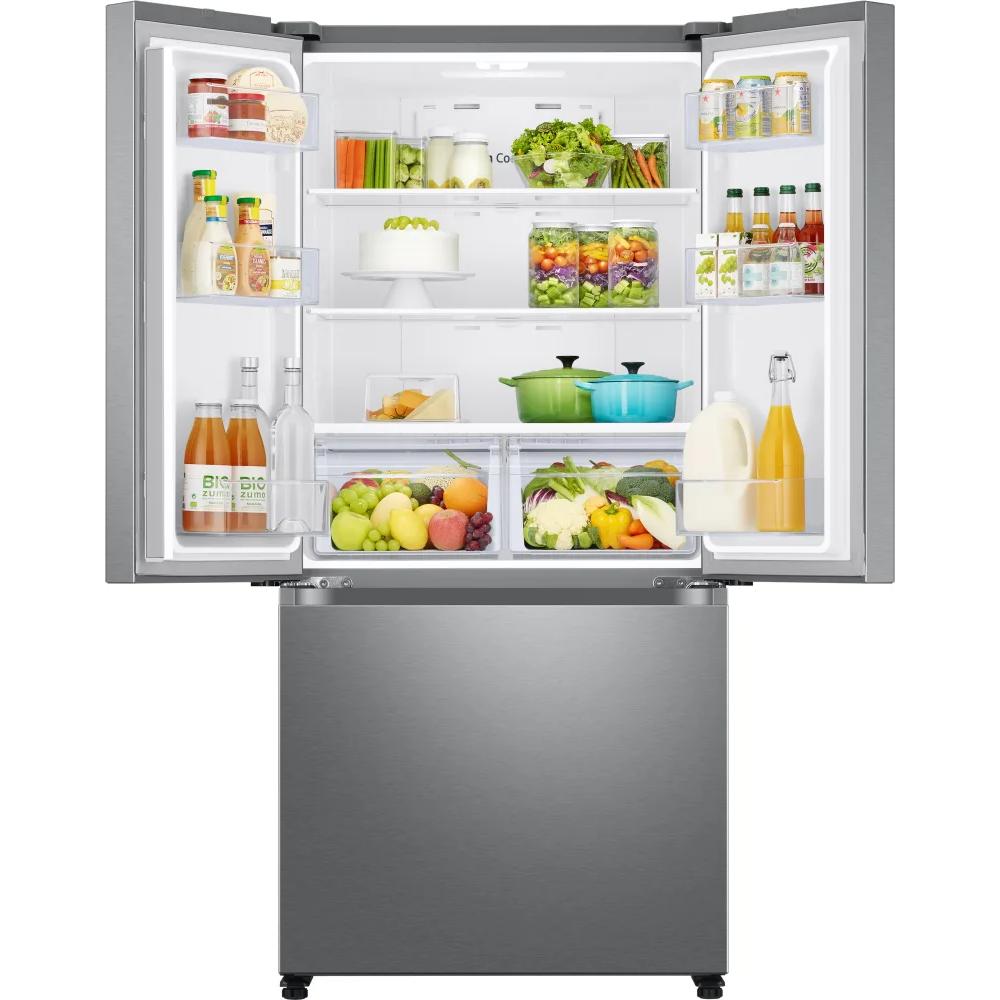  Samsung 18 cu. ft. Counter-Depth French 3-Door Refrigerator RF18A5101SR/AA IMAGE 3