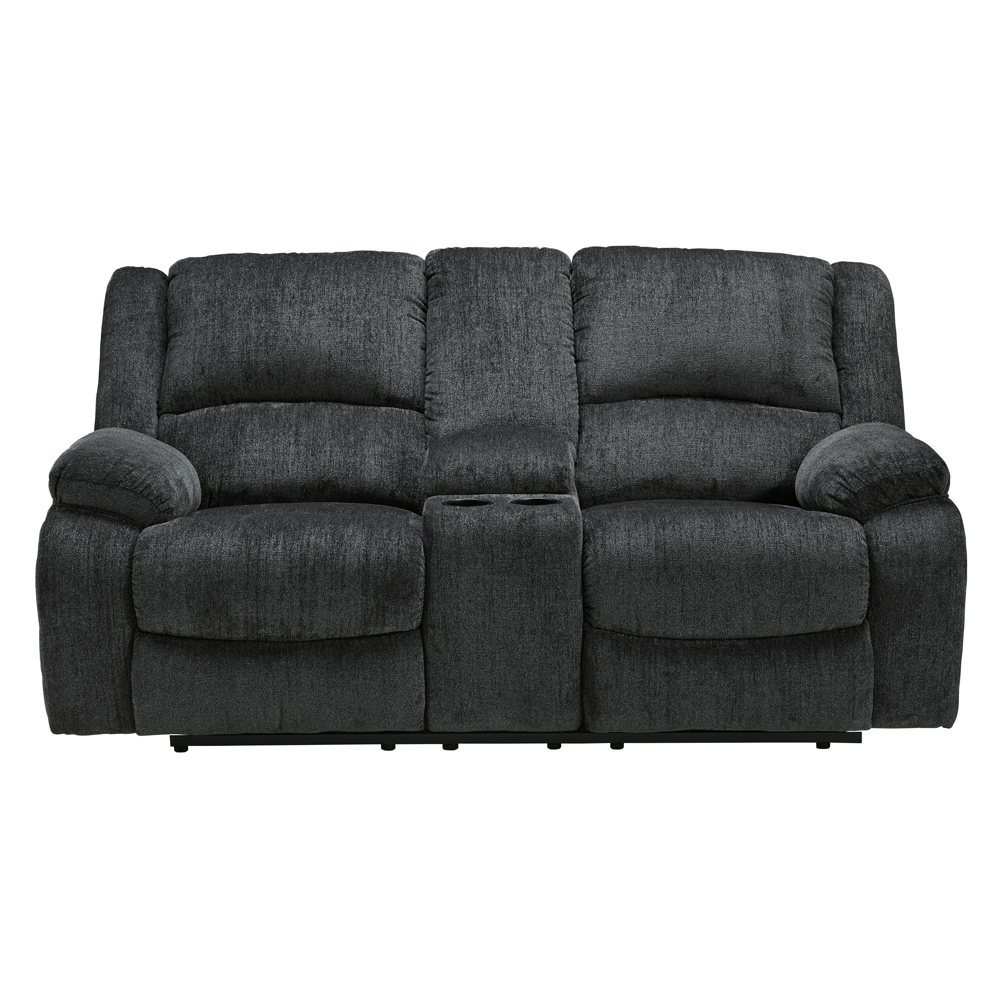 Signature Design by Ashley Draycoll 7650496C Double Reclining Power Loveseat with Console IMAGE 1