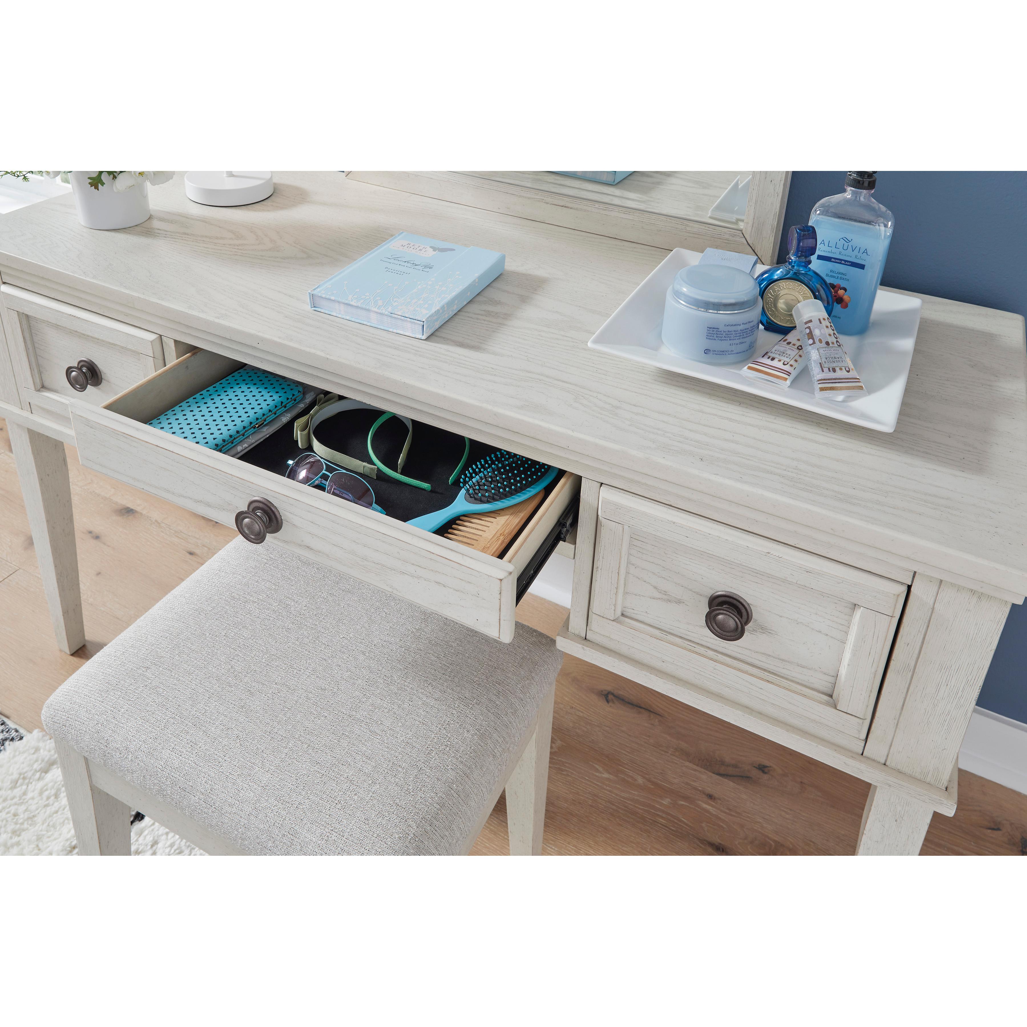 Signature Design by Ashley Robbinsdale B742-22 Vanity/Upholstered Stool IMAGE 3