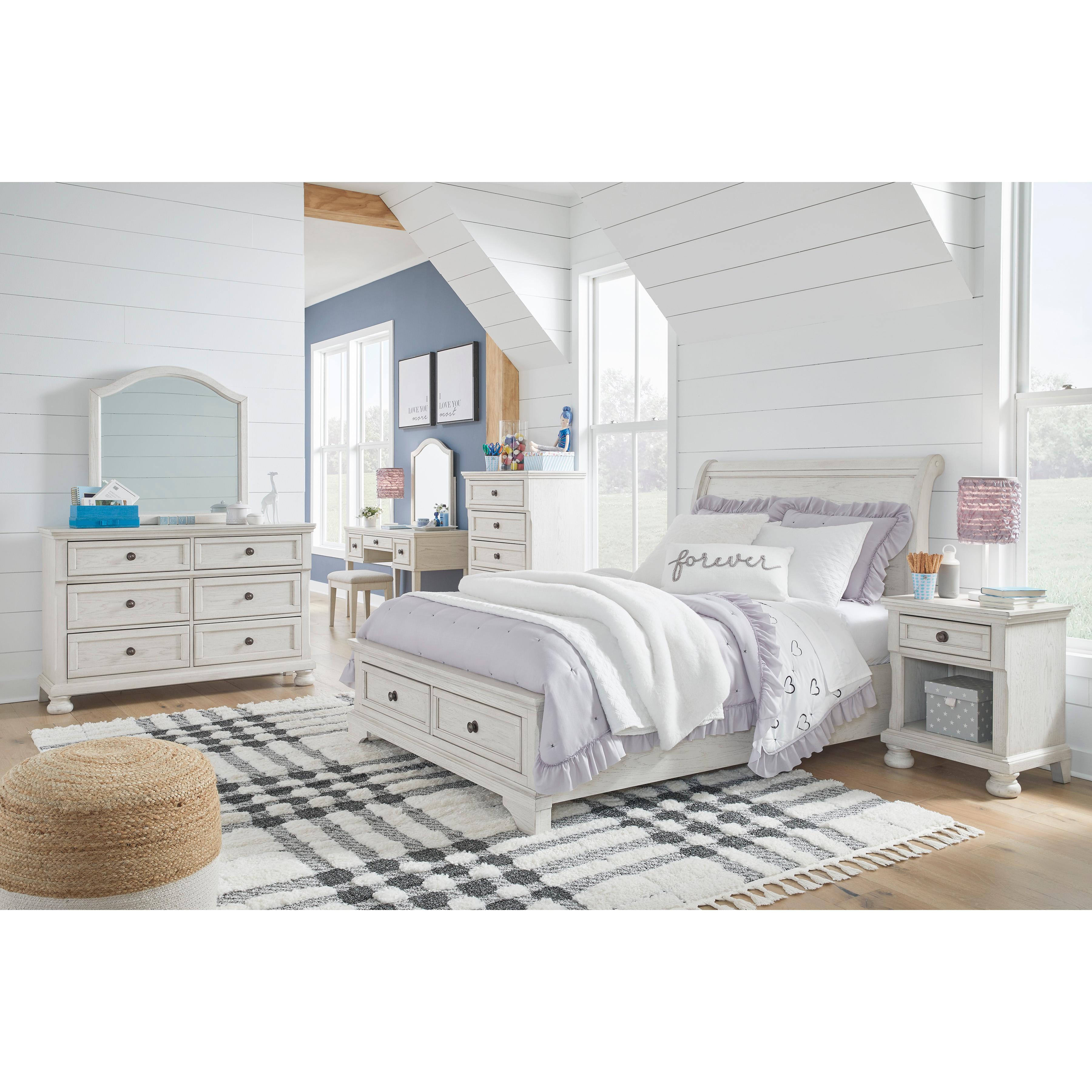  Signature Design by Ashley Robbinsdale B742B11 Mirrored Vanity with Bench IMAGE 4