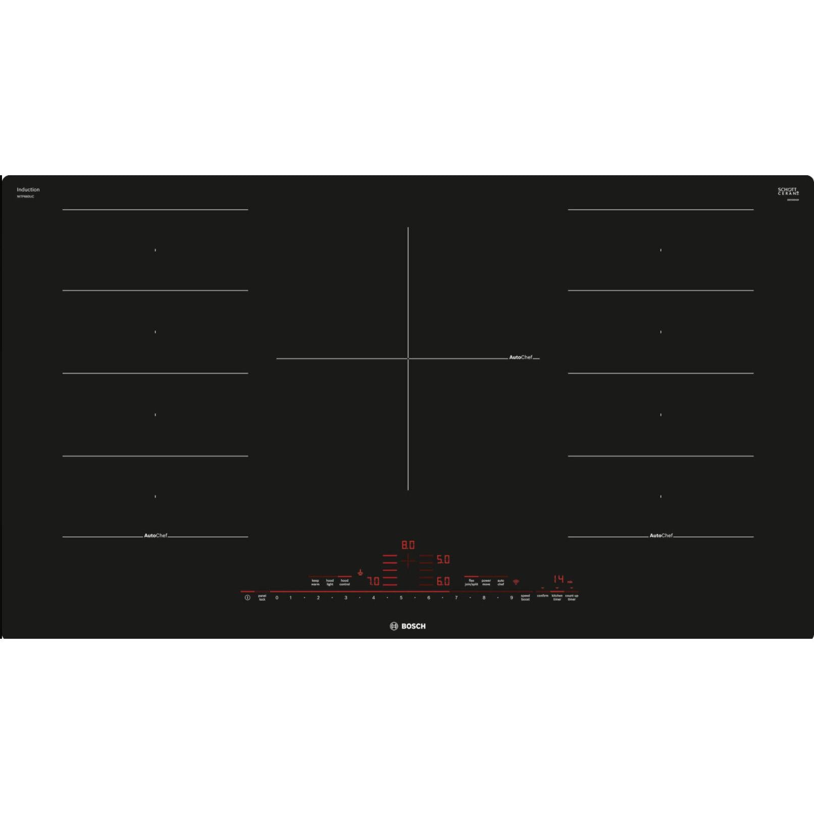  Bosch 36-inch Built-in Induction Cooktop with HomeConnect® NITP660UC IMAGE 1