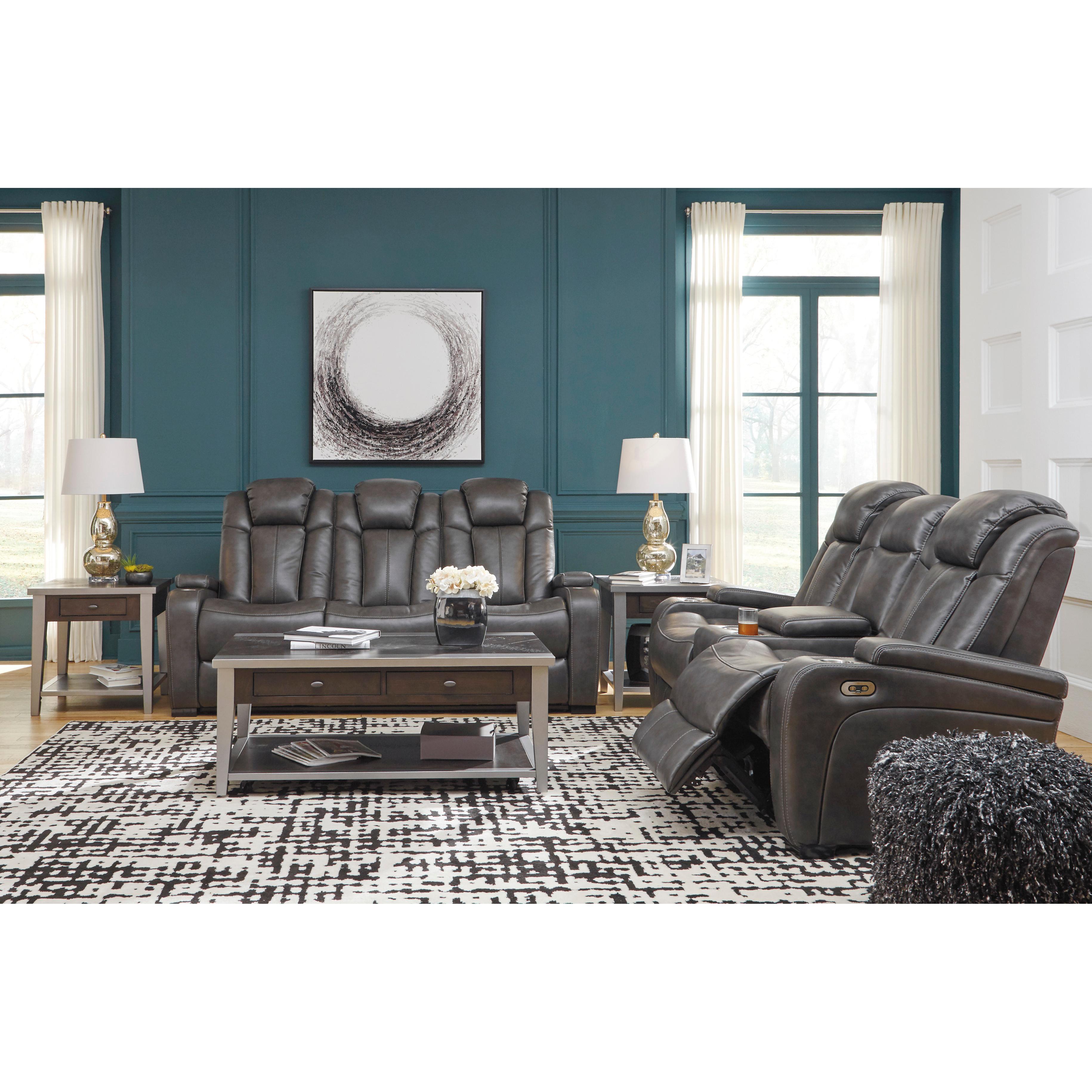 Signature Design by Ashley Turbulance 8500118C Power Reclining Loveseat w/ Console and ADJ Headrest IMAGE 13