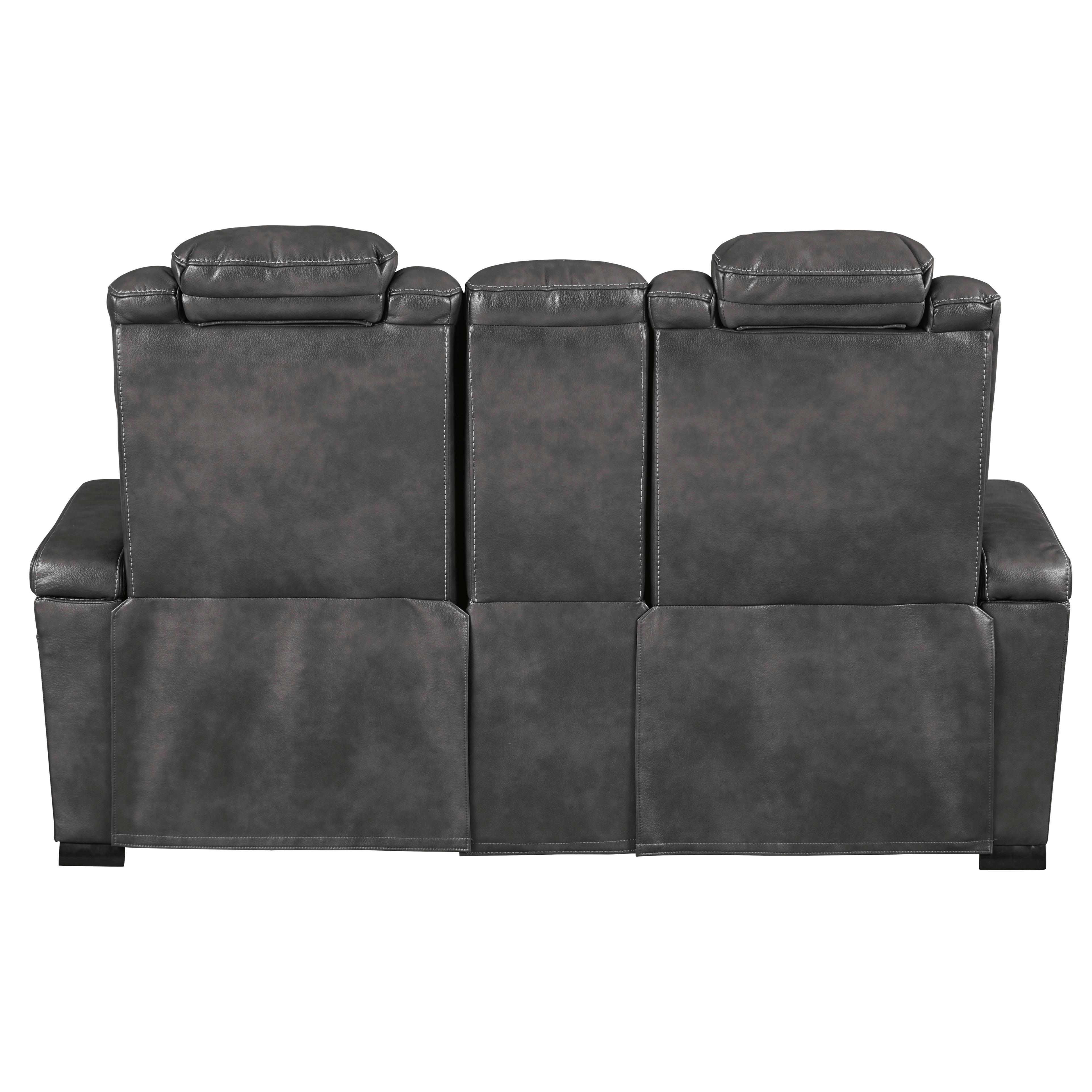 Signature Design by Ashley Turbulance 8500118C Power Reclining Loveseat w/ Console and ADJ Headrest IMAGE 4