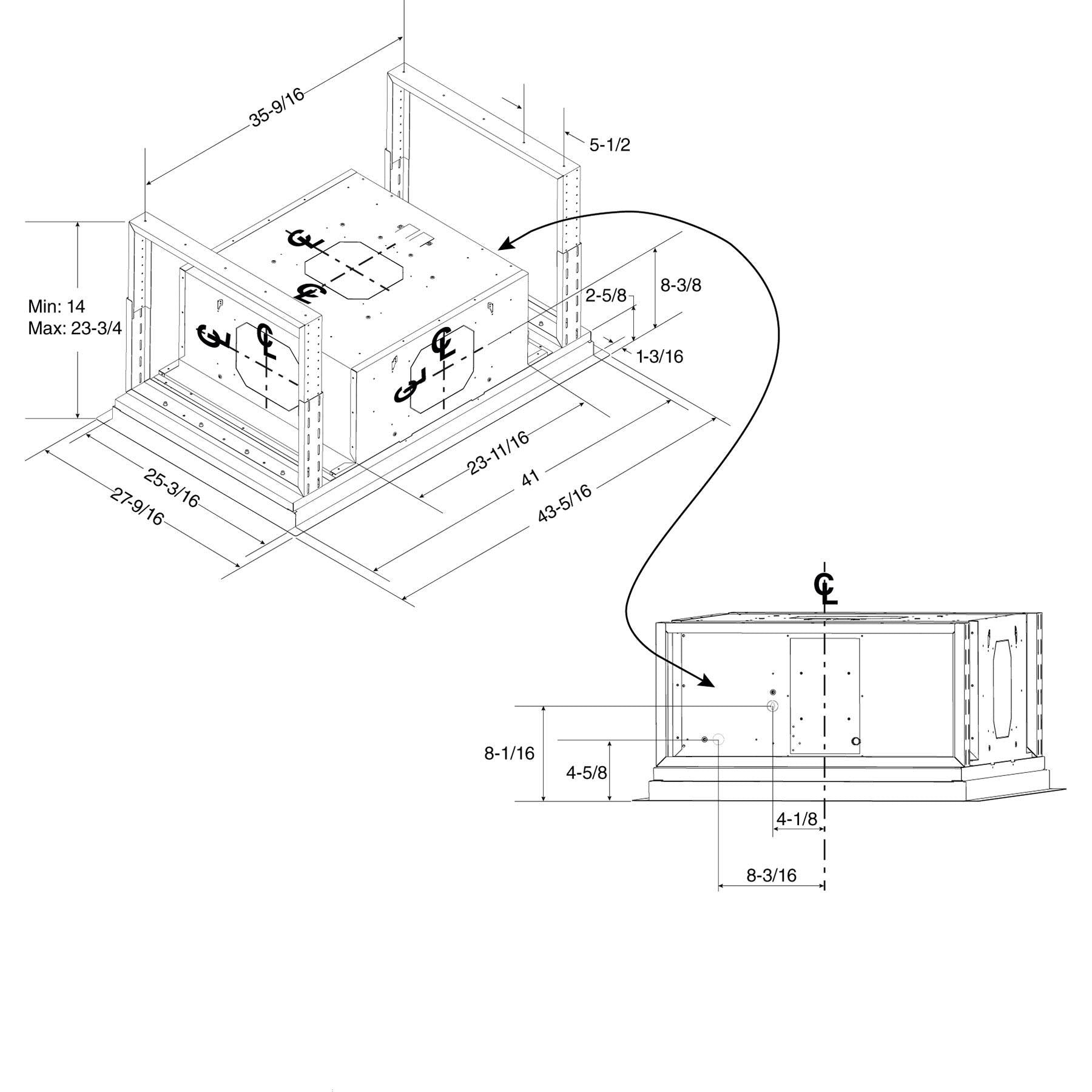  Best 43-inch HBC1 Series Ceiling Hood HBC143EWH IMAGE 9