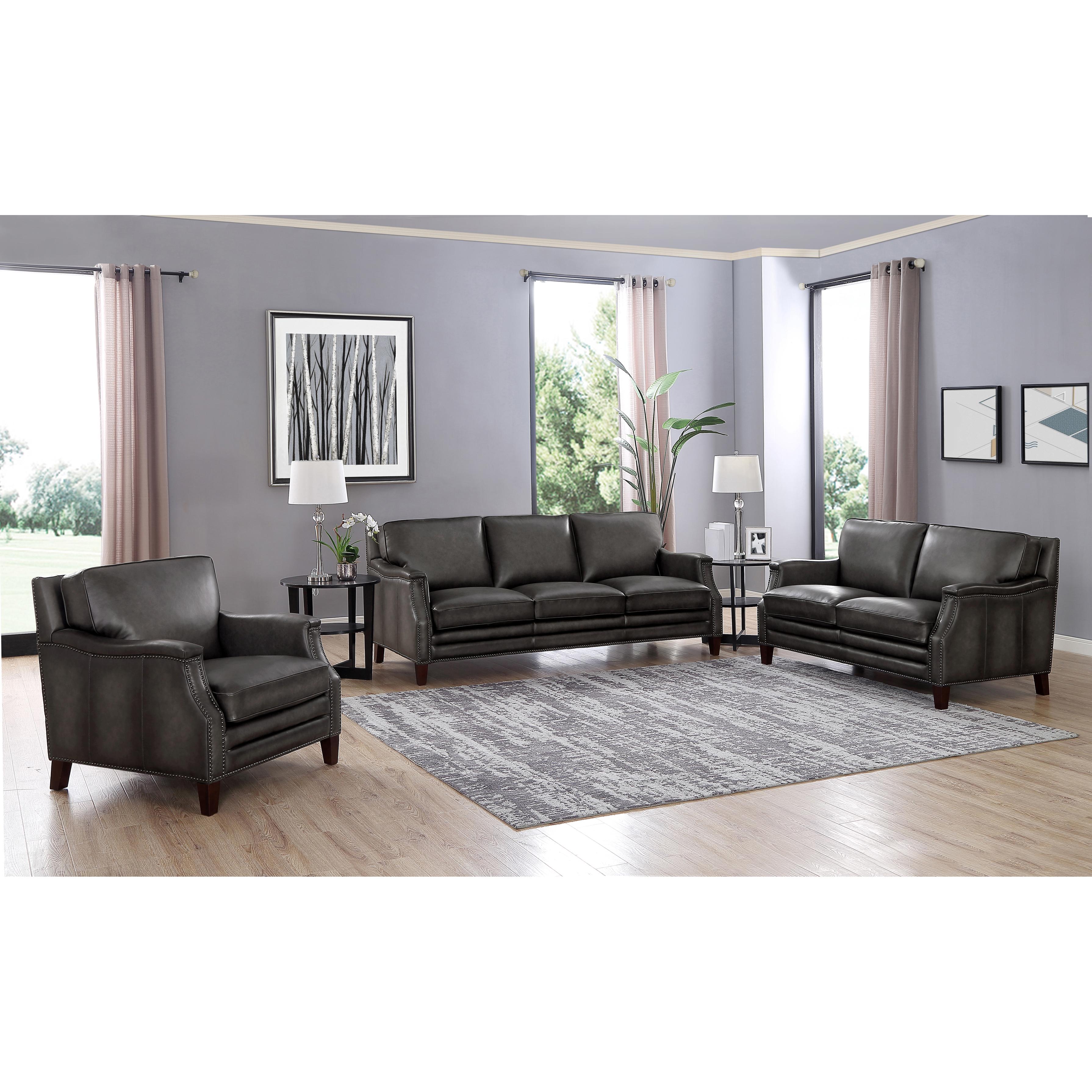  Amax Leather Romana 6681 Loveseat - Concord Ash IMAGE 3