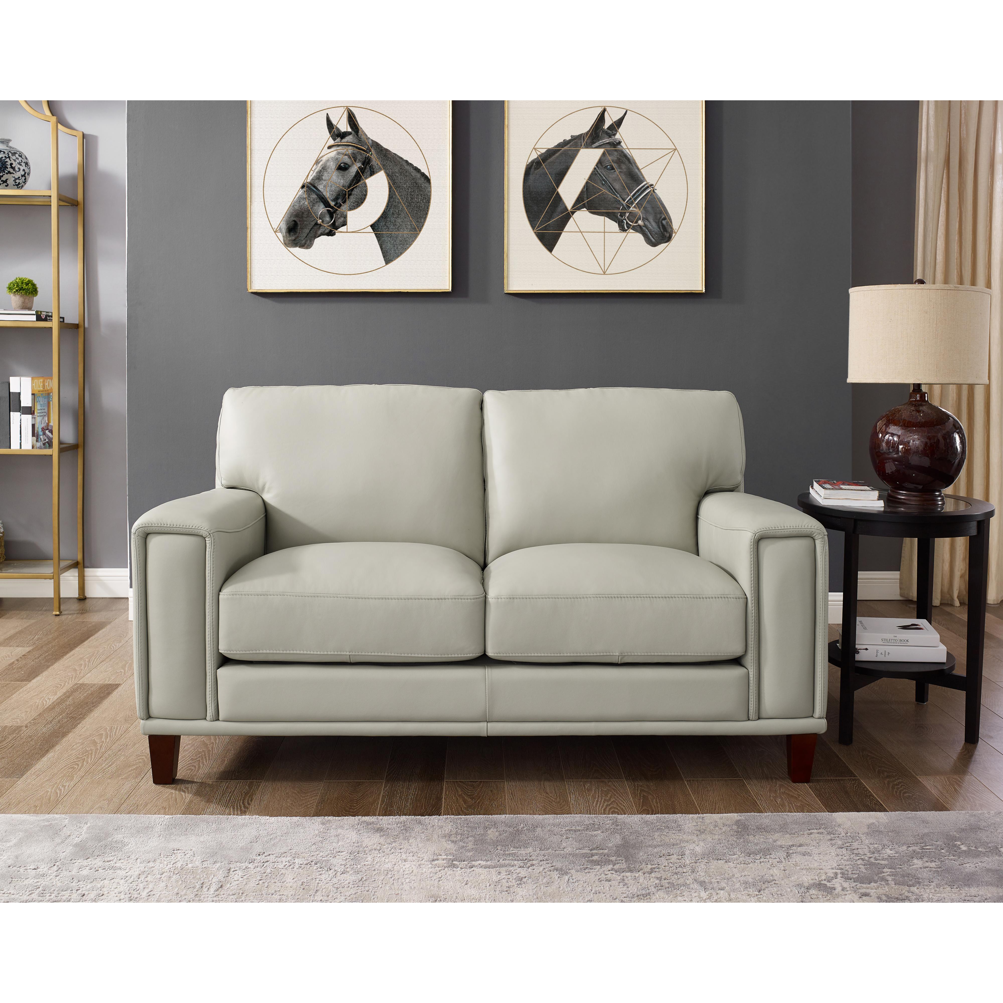  Amax Leather Harper 6982-20-2515 Loveseat - Bedford Ice IMAGE 2