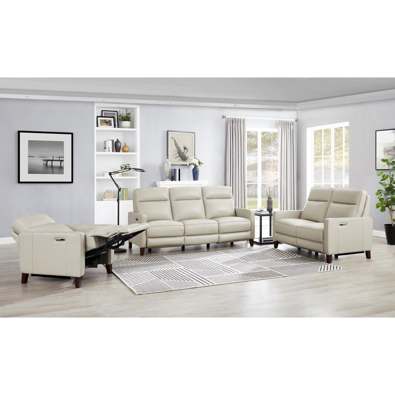  Amax Leather New Milan 7171-20P2Z-2519 Zero Gravity Power Reclining Loveseat - Vanilla IMAGE 3