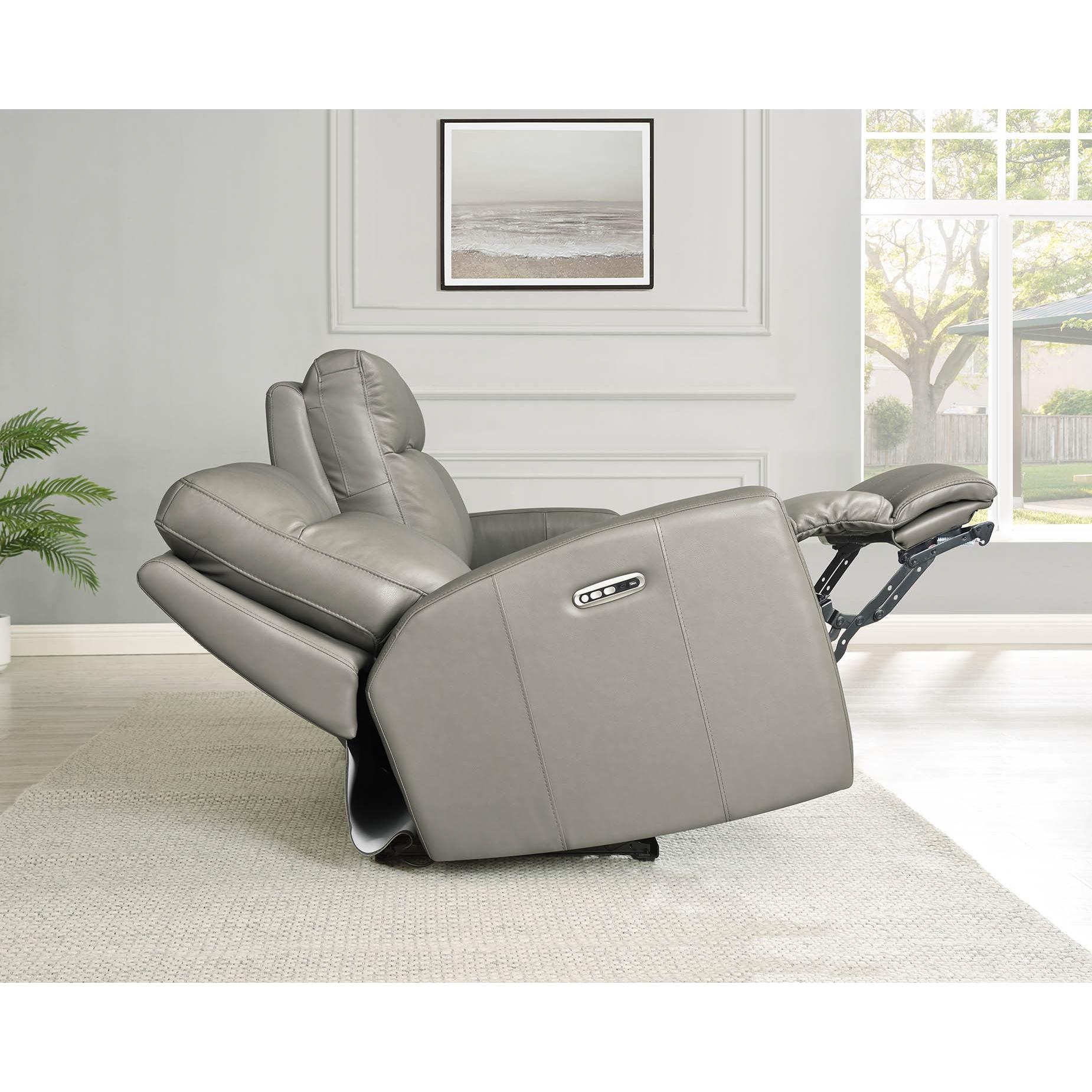  Amax Leather Modena 6806 Power Reclining Sofa - Bravo Concrete IMAGE 3