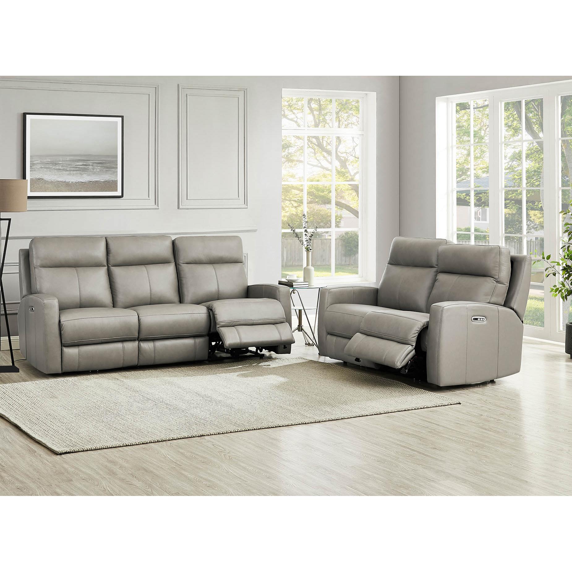  Amax Leather Modena 6806 Power Reclining Sofa - Bravo Concrete IMAGE 8