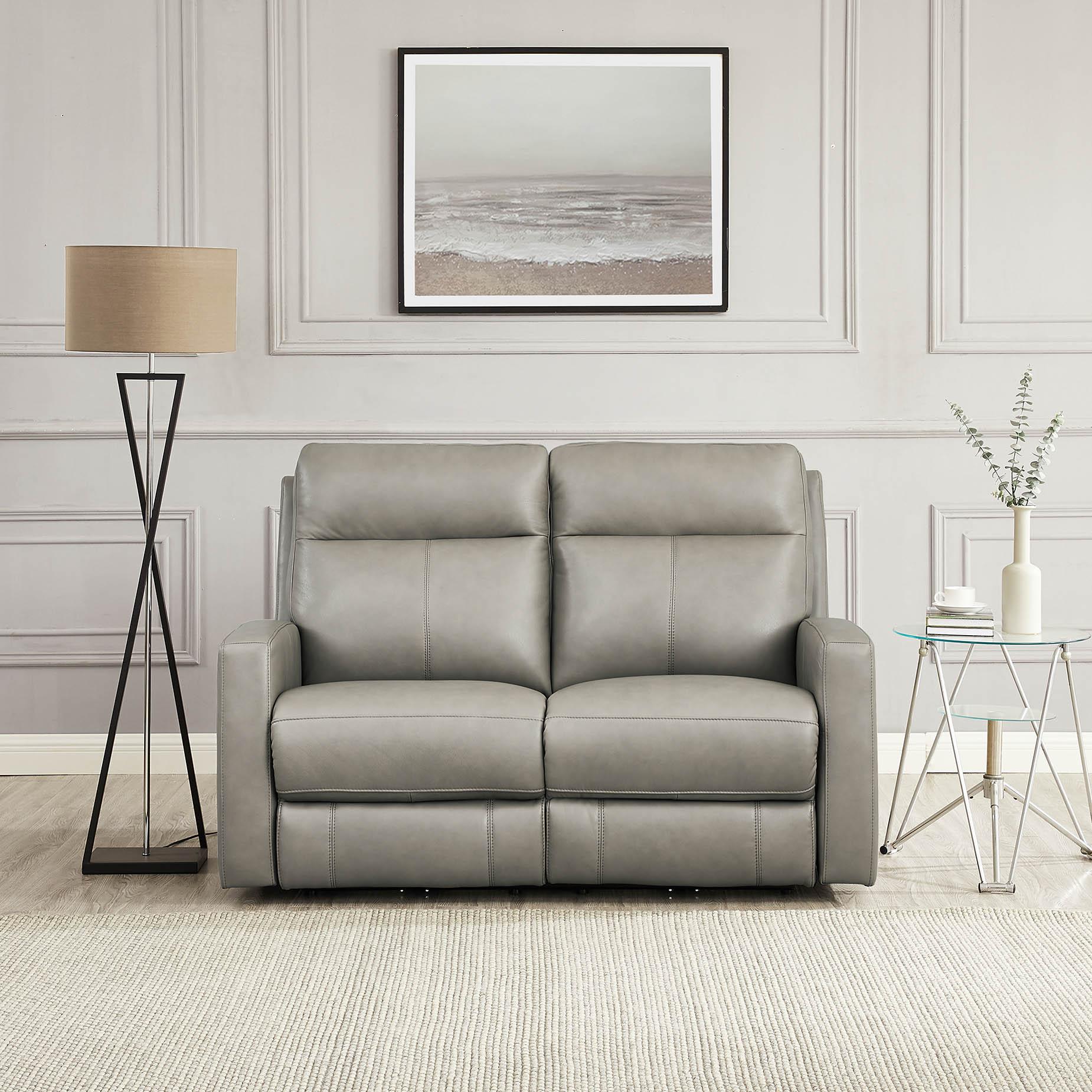  Amax Leather Modena 6806-20P2Z-2376 Power Reclining Loveseat - Bravo Concrete IMAGE 2