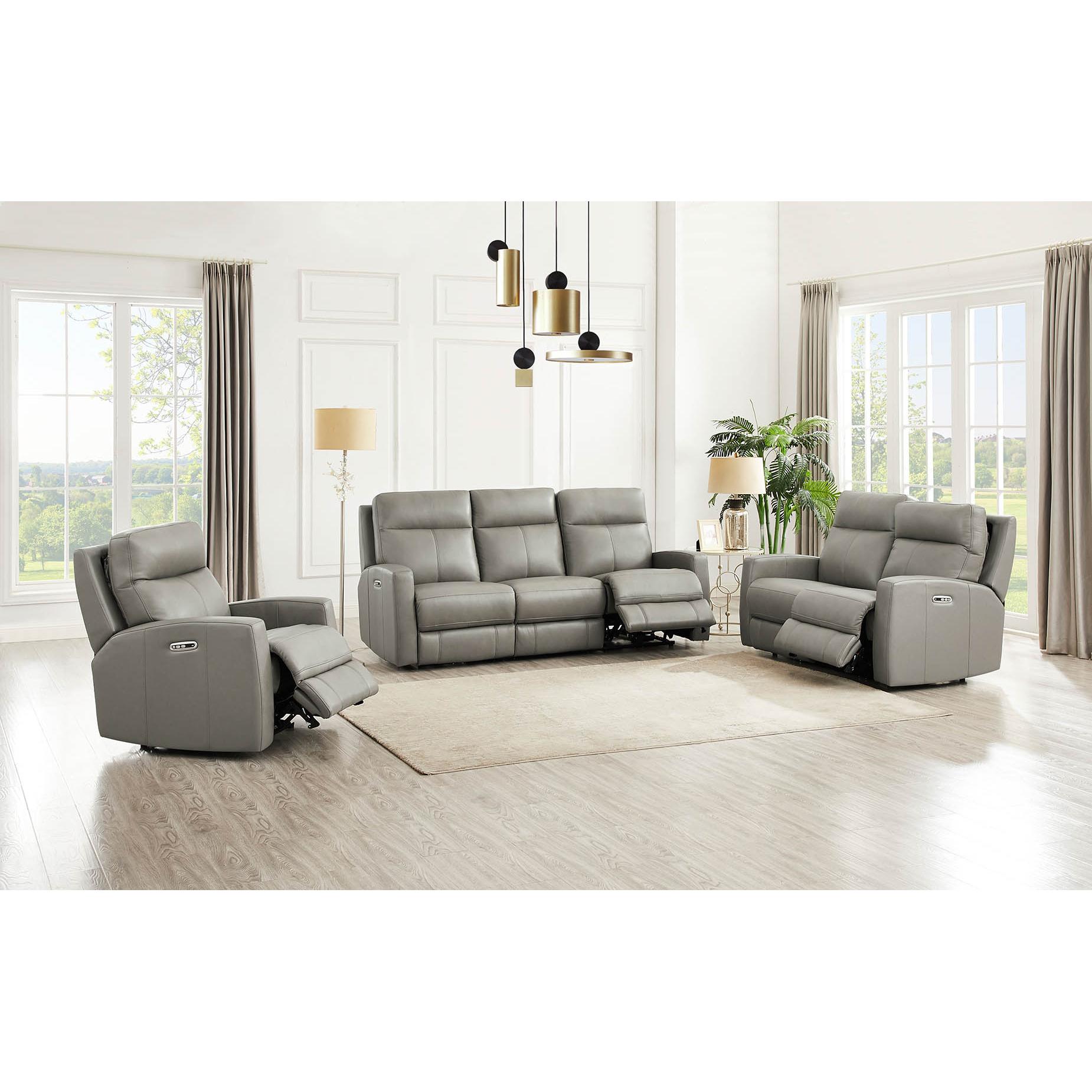  Amax Leather Modena 6806-20P2Z-2376 Power Reclining Loveseat - Bravo Concrete IMAGE 6