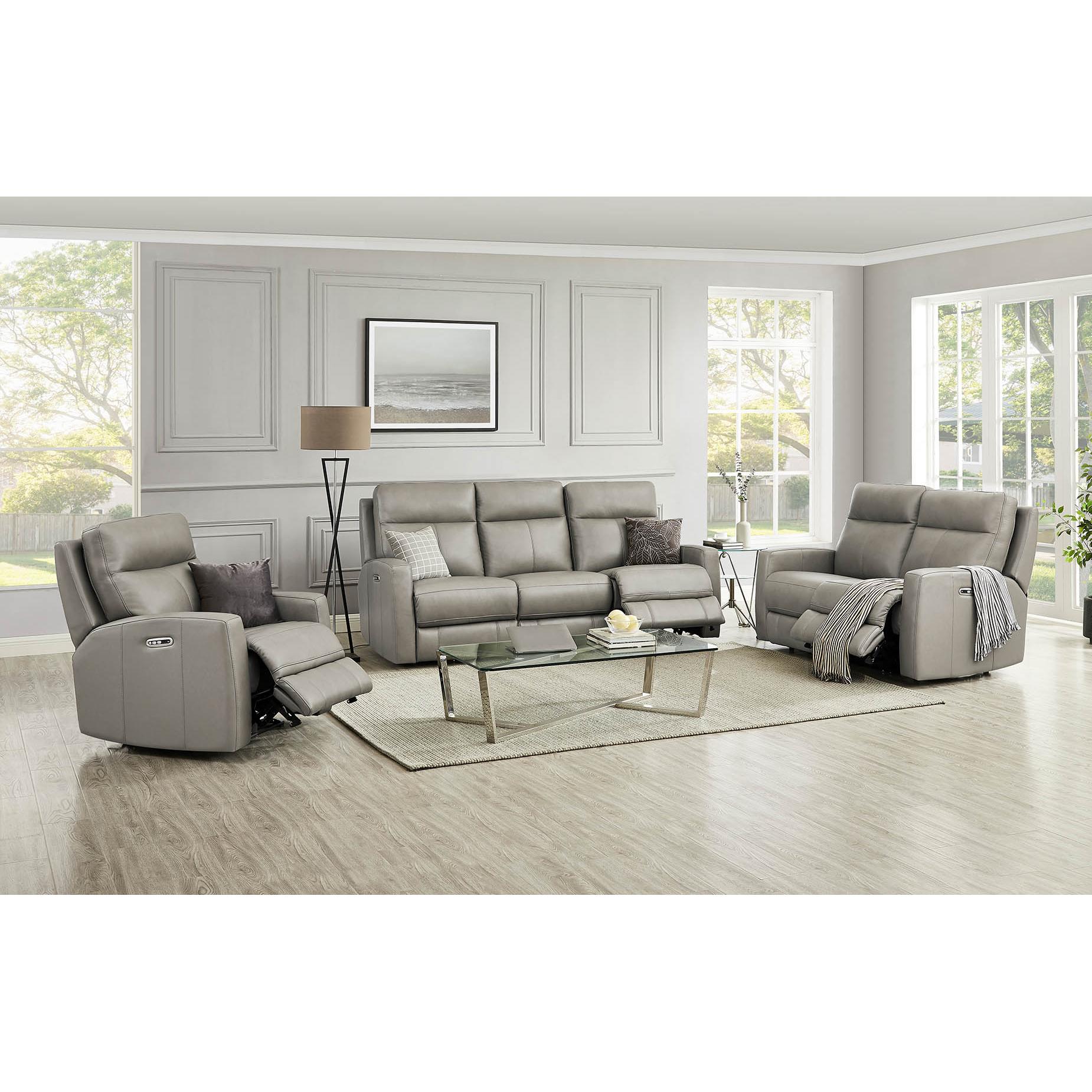  Amax Leather Modena 6806-10P2Z-2376 Power Recliner - Bravo Concrete IMAGE 11